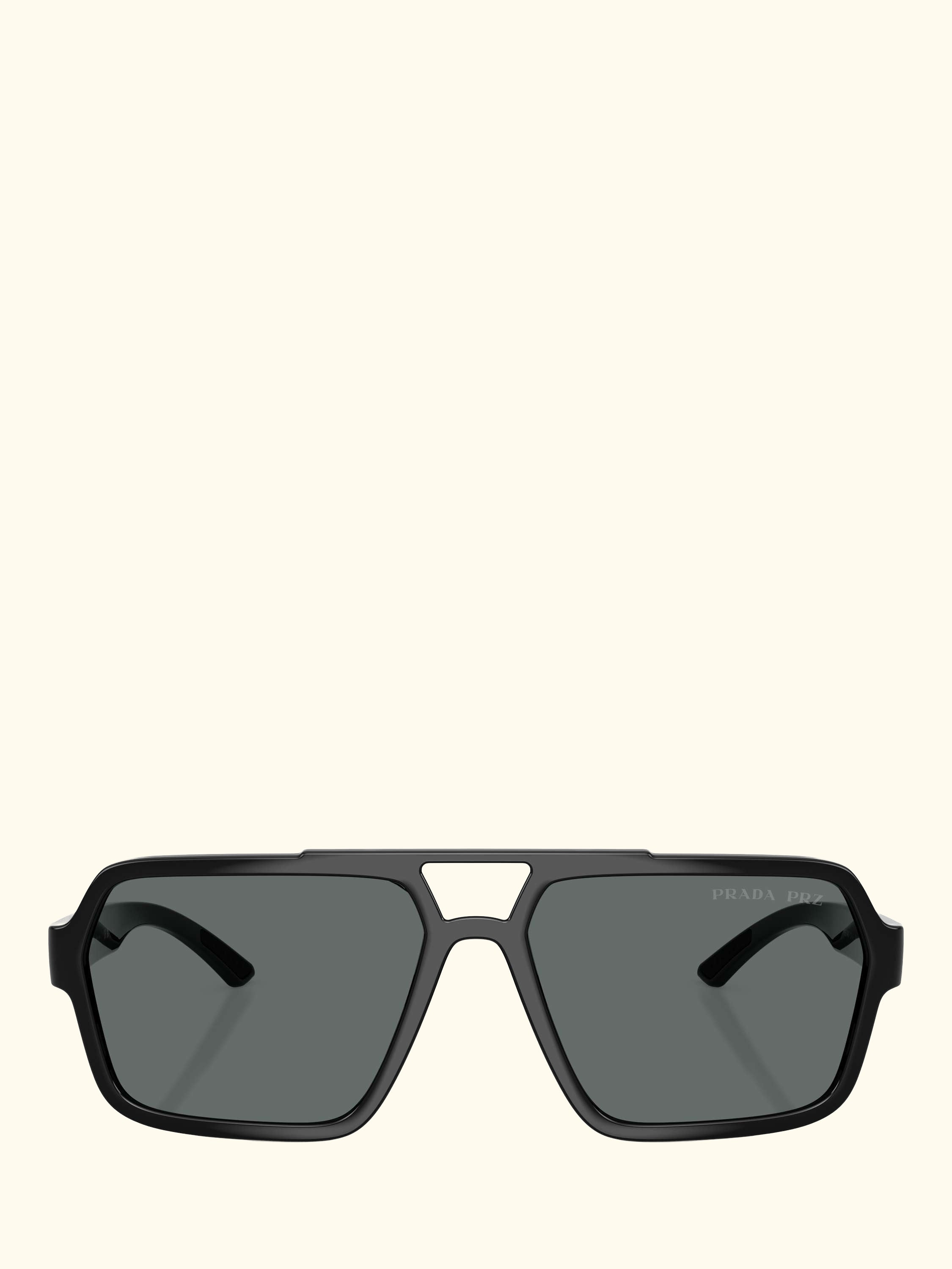 Prada Linea Rossa PS A06S1 Men's Polarised Square Sunglasses, Black/Grey