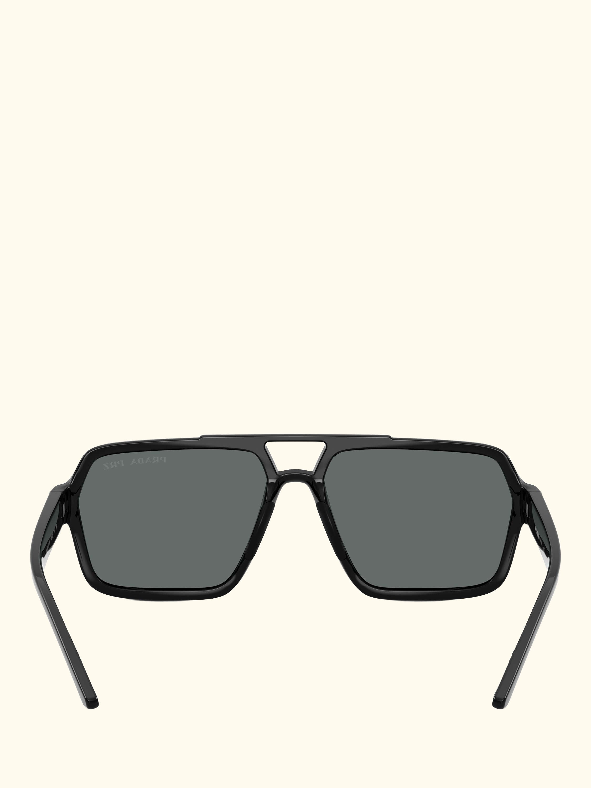 Prada Linea Rossa PS A06S1 Men's Polarised Square Sunglasses, Black/Grey