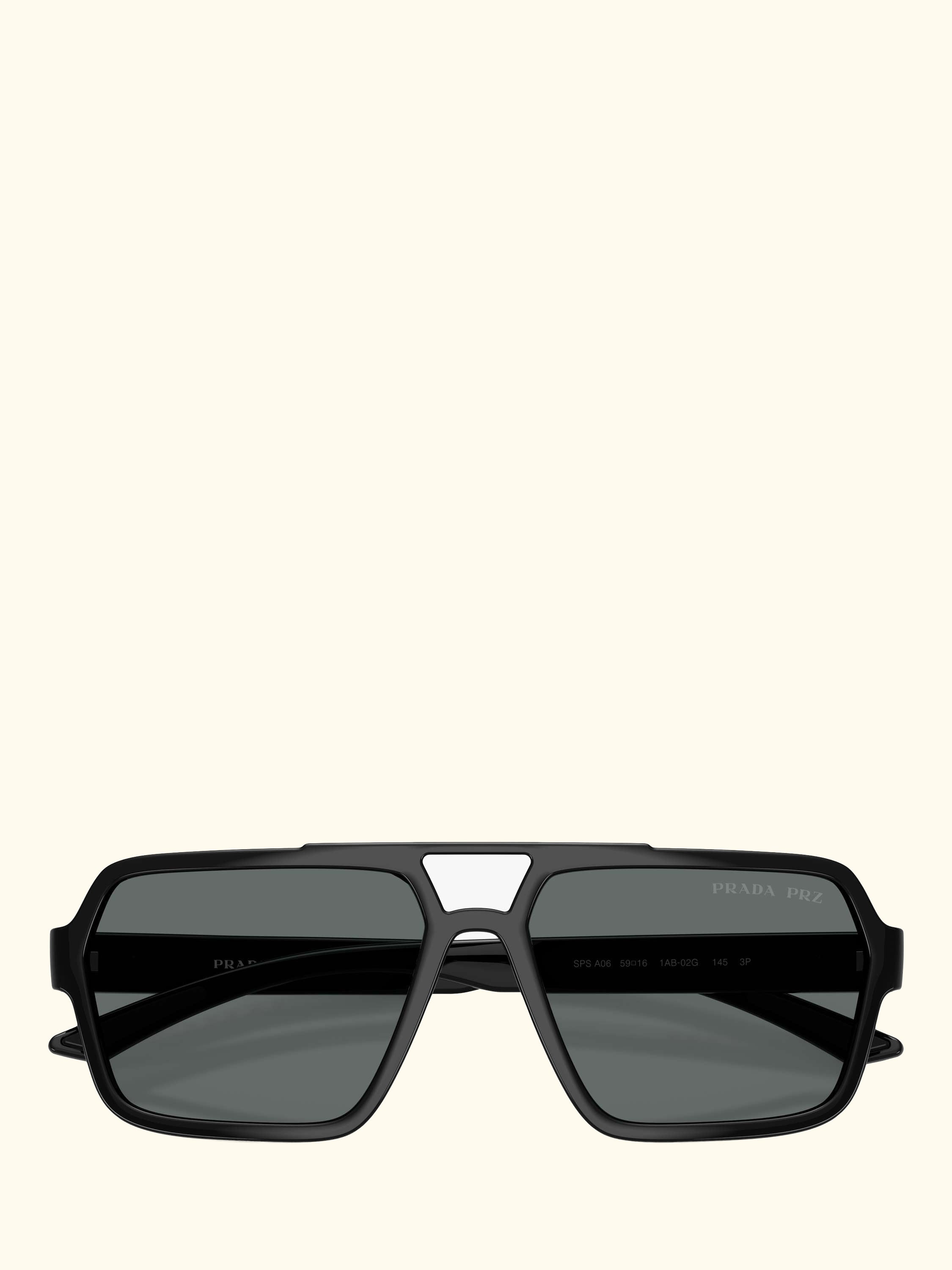 Prada Linea Rossa PS A06S1 Men's Polarised Square Sunglasses, Black/Grey