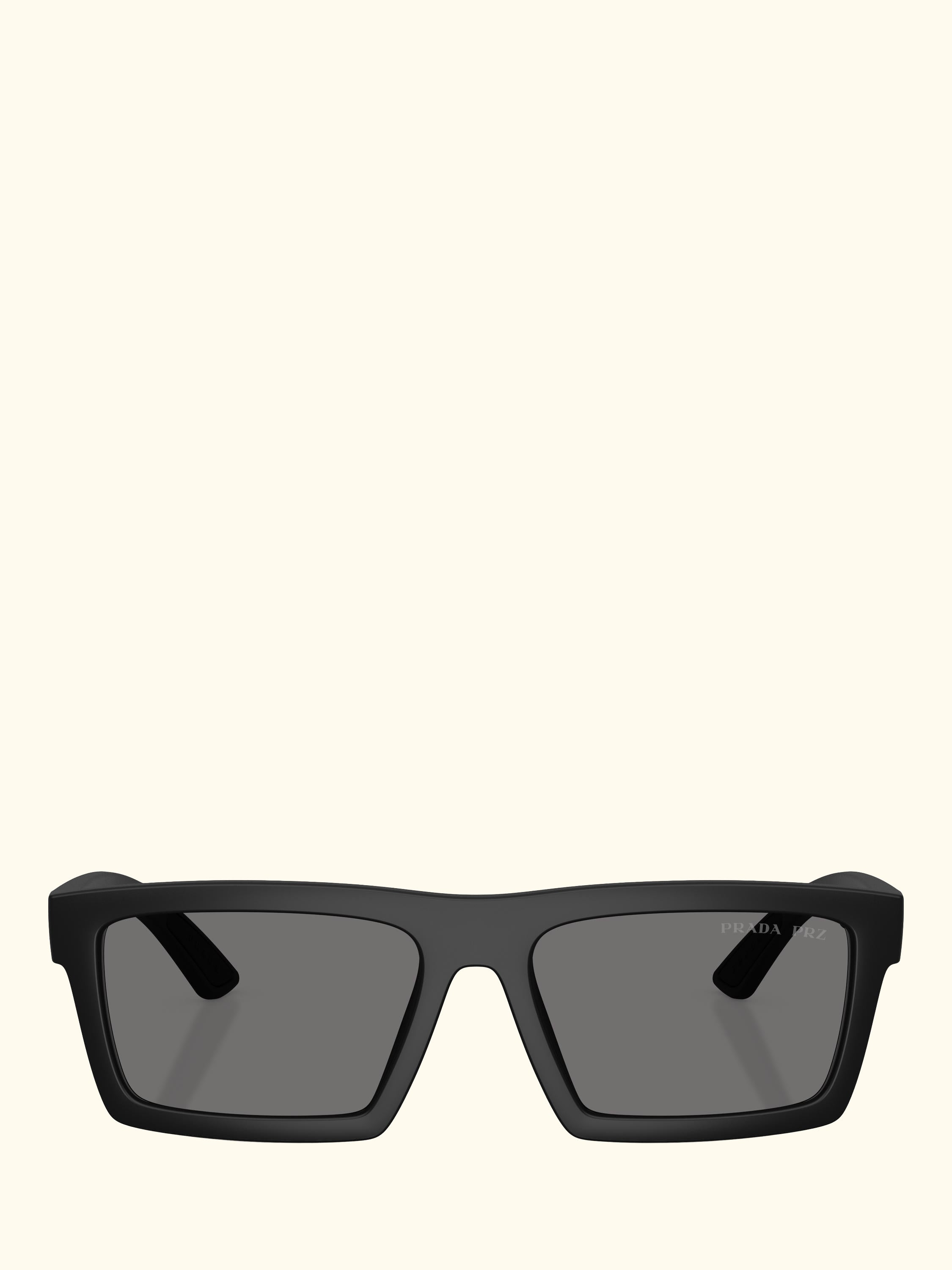 Prada Linea Rossa PS A07S Men's Polarised Rectangular Sunglasses, Black/Grey
