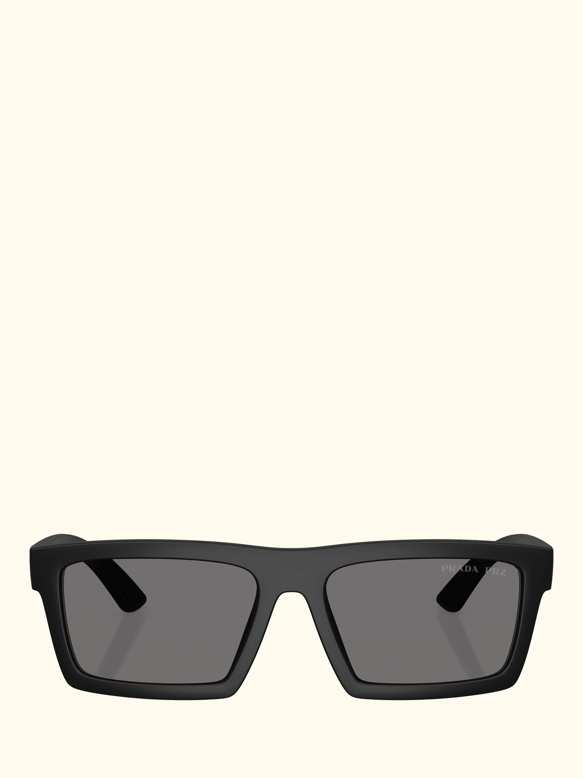 Prada Linea Rossa PS A07S Men's Polarised Rectangular Sunglasses, Black/Grey