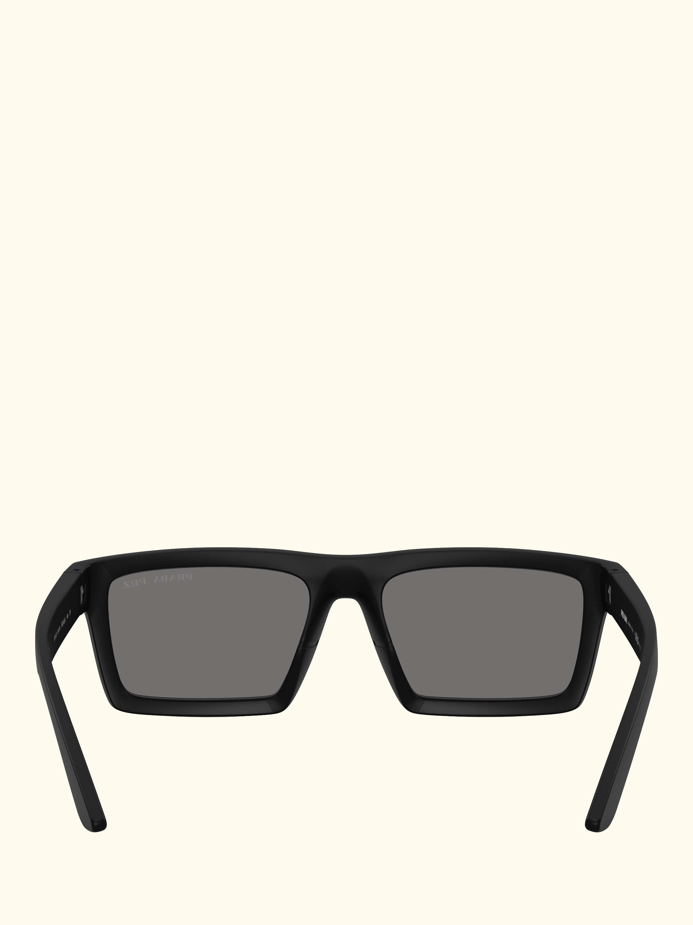 Prada Linea Rossa PS A07S Men's Polarised Rectangular Sunglasses, Black/Grey