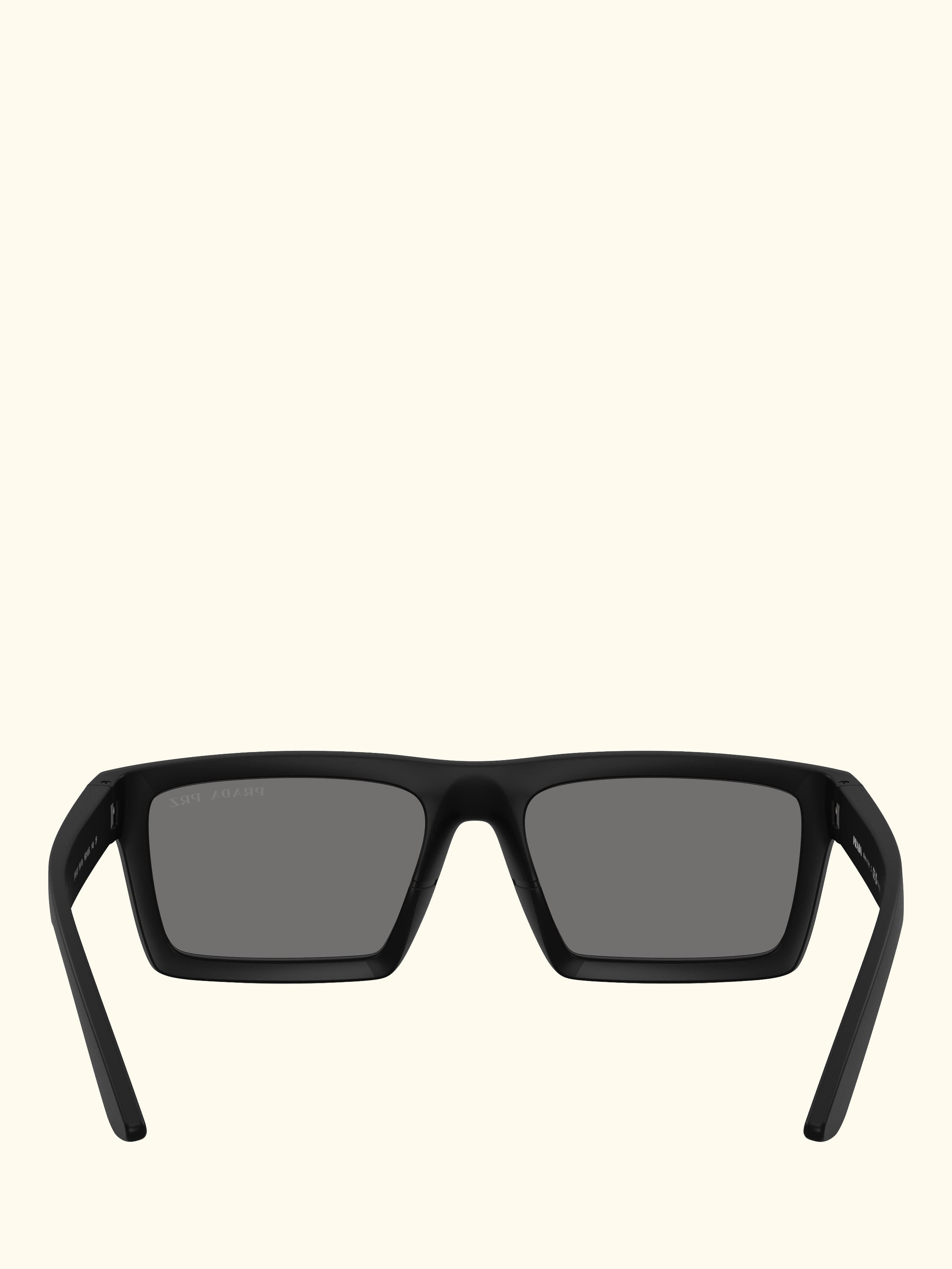 Prada Linea Rossa PS A07S Men's Polarised Rectangular Sunglasses, Black/Grey