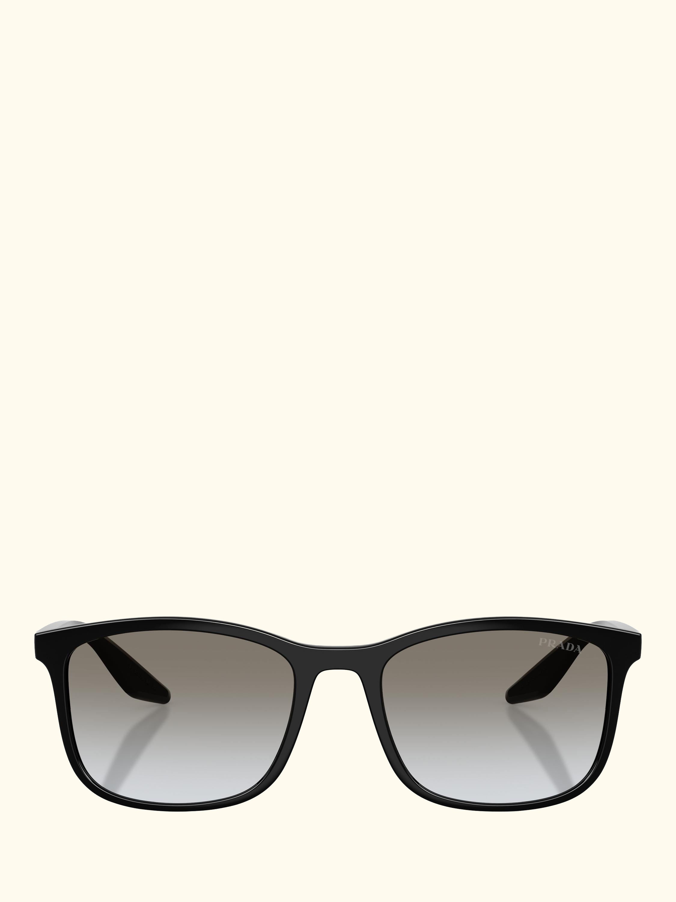 Prada Linea Rossa PS A08S Men's Square Sunglasses, Black/Grey Gradient