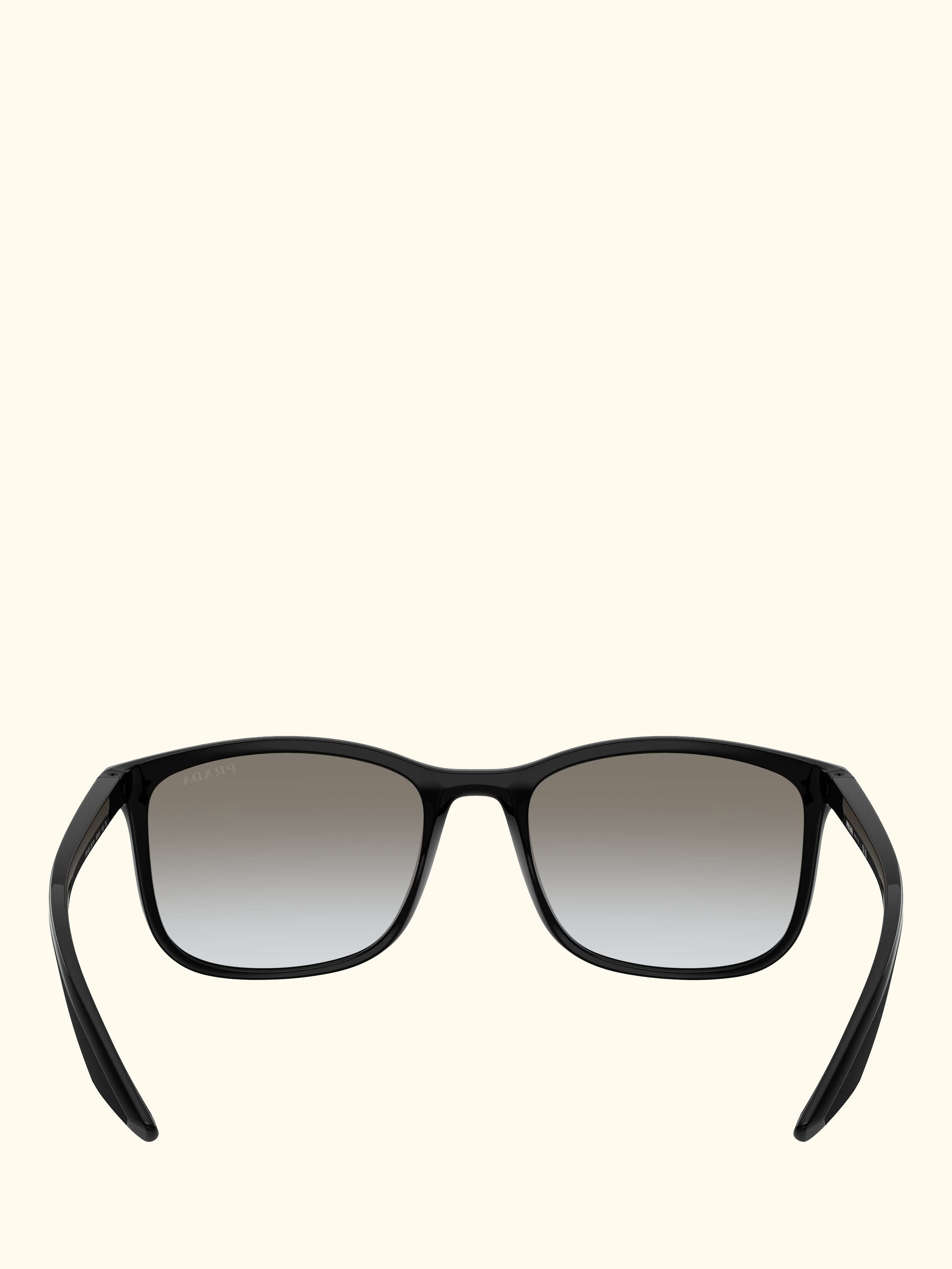 Prada Linea Rossa PS A08S Men's Square Sunglasses, Black/Grey Gradient