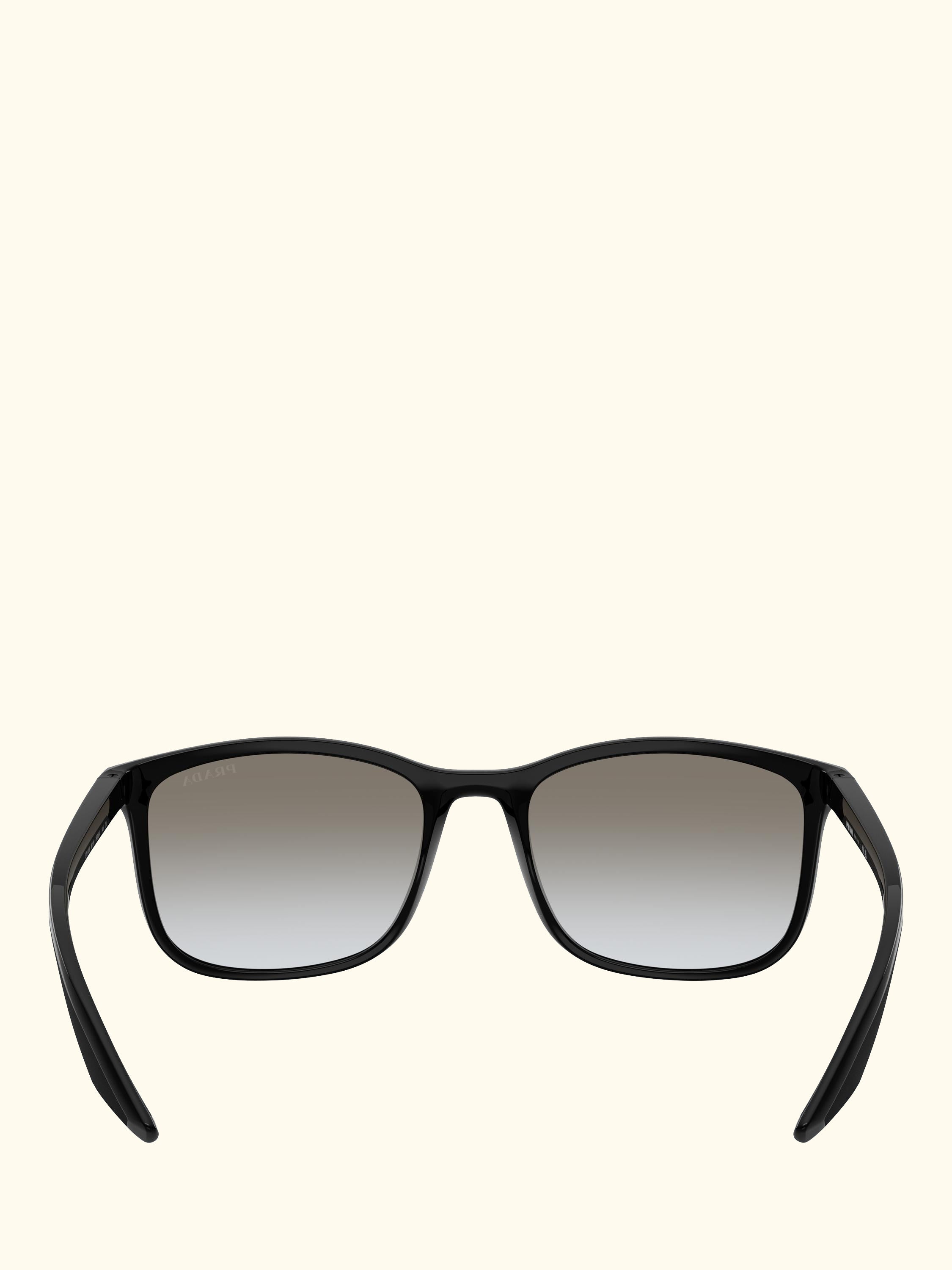 Prada Linea Rossa PS A08S Men's Square Sunglasses, Black/Grey Gradient