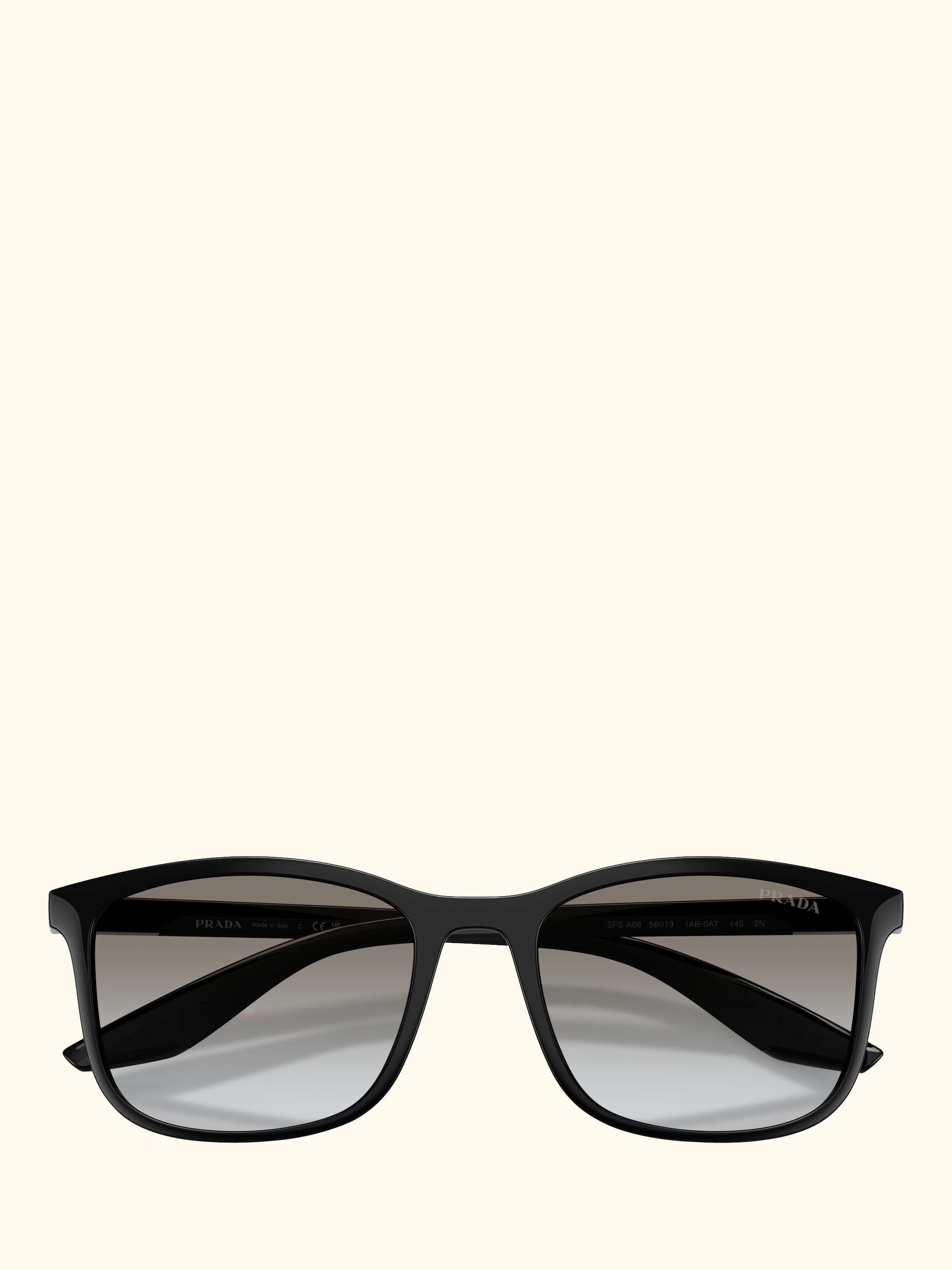 Prada Linea Rossa PS A08S Men's Square Sunglasses, Black/Grey Gradient