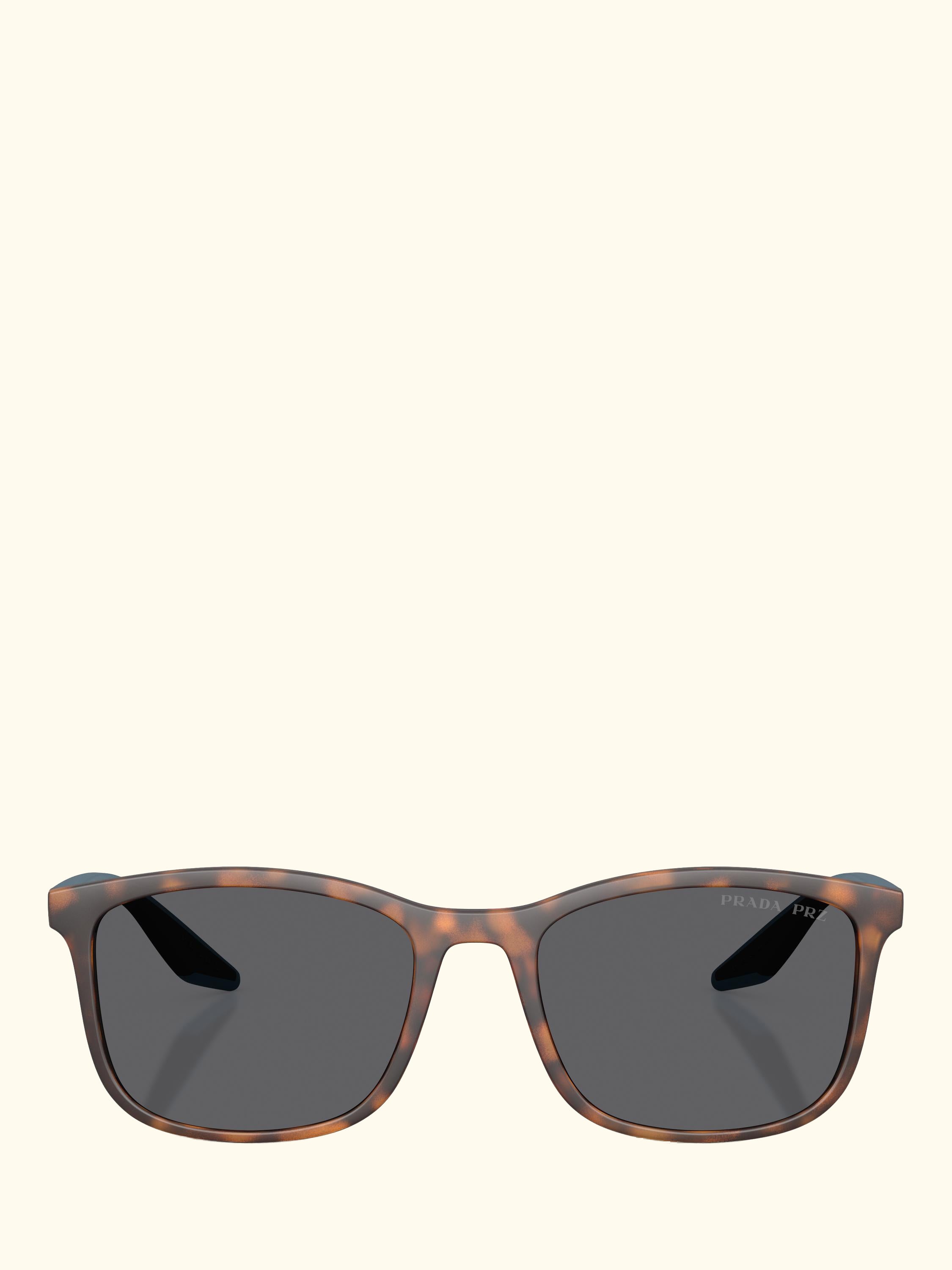 Prada Linea Rossa PS A08S Men's Polarised Square Sunglasses, Havana/Grey