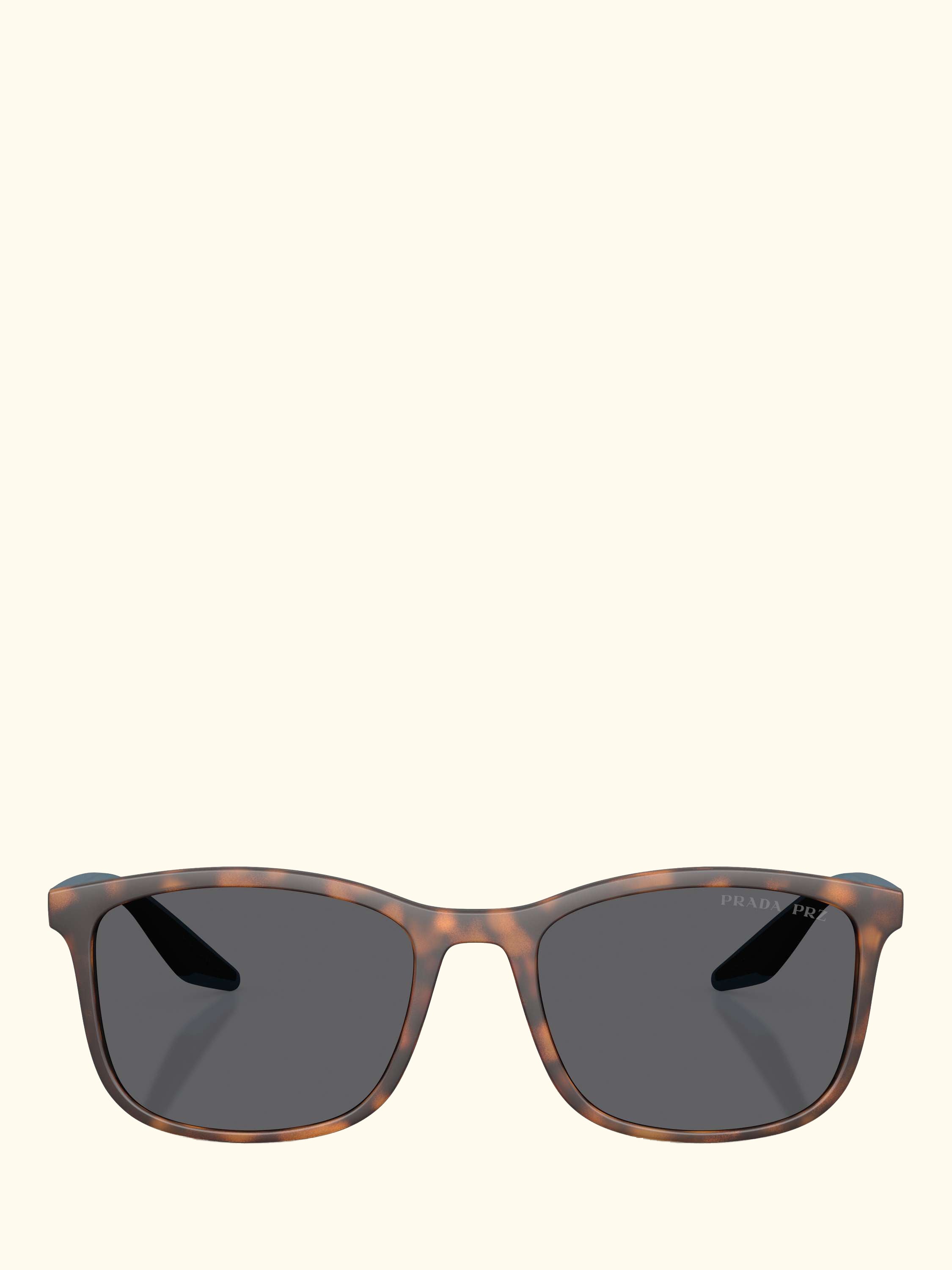 Prada Linea Rossa PS A08S Men's Polarised Square Sunglasses, Havana/Grey