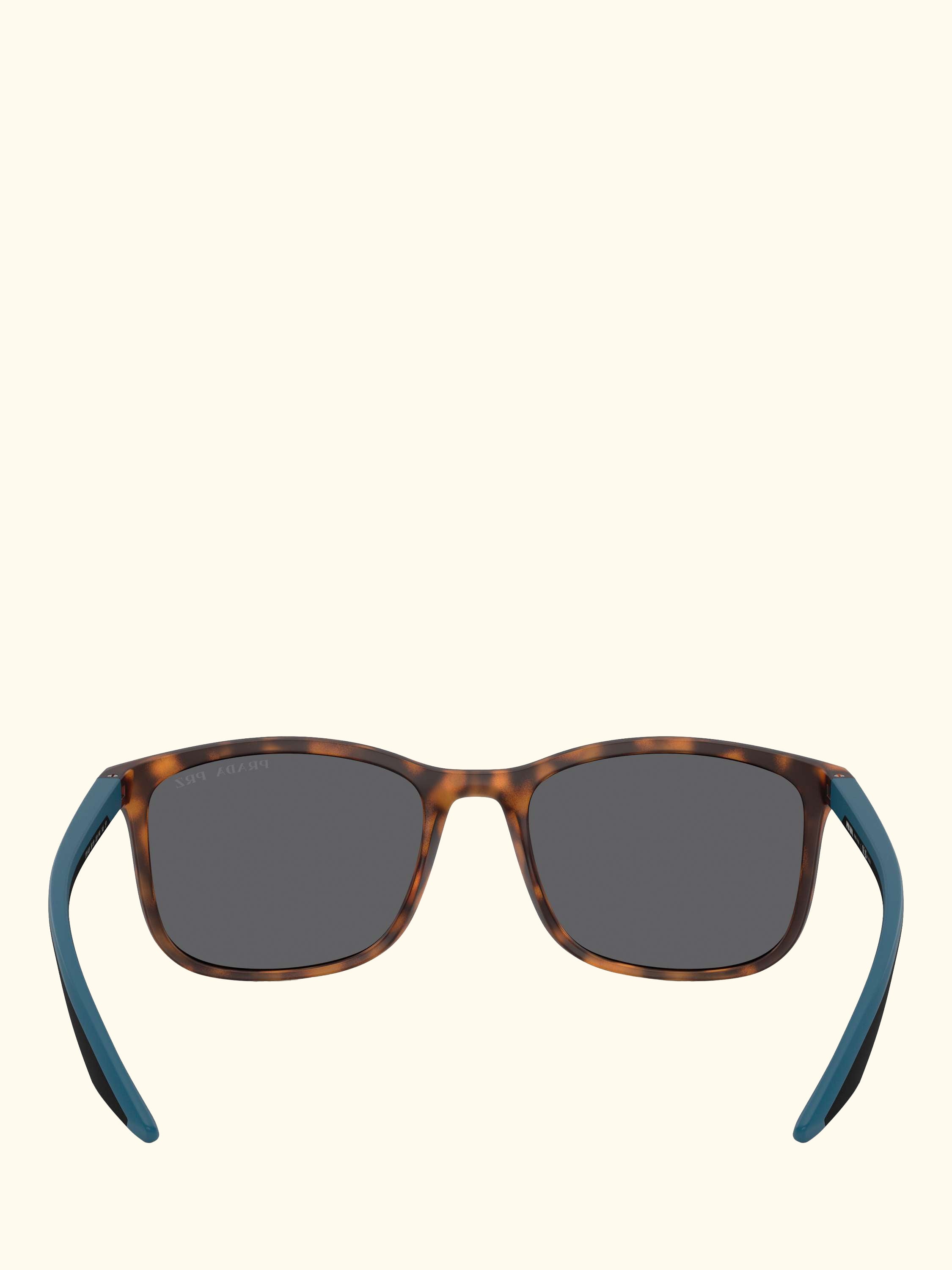 Prada Linea Rossa PS A08S Men's Polarised Square Sunglasses, Havana/Grey