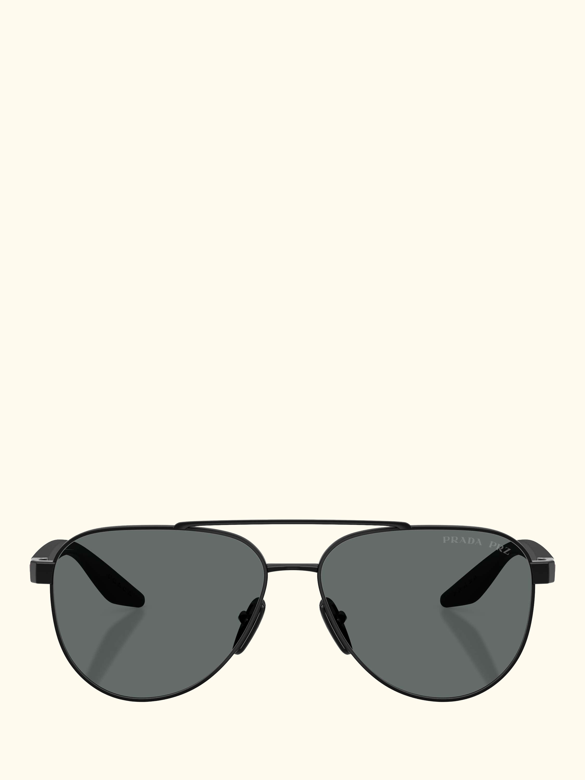Prada Linea Rossa PS A52S Men's Polarised Aviator Sunglasses, Black/Grey