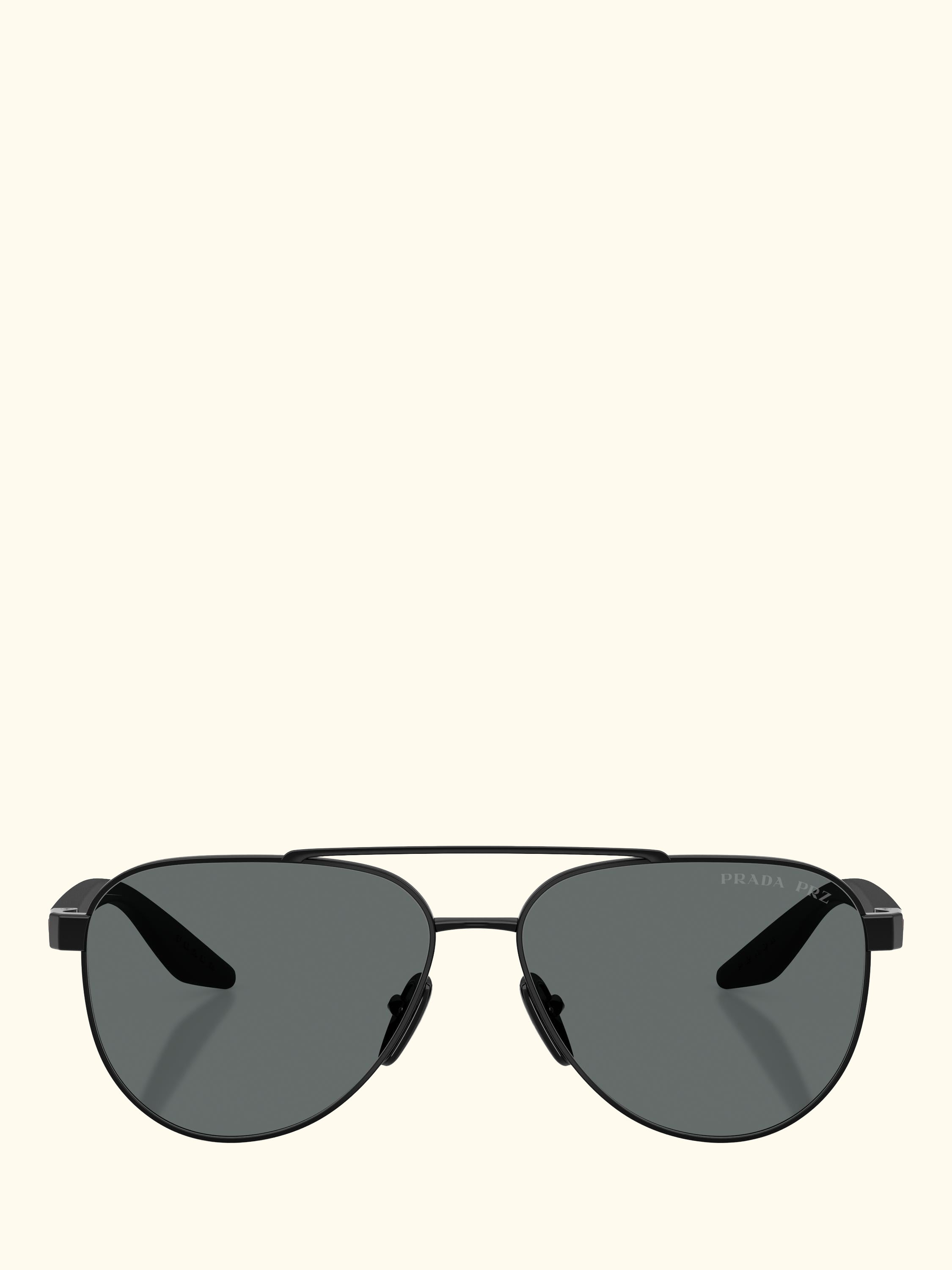 Prada Linea Rossa PS A52S Men's Polarised Aviator Sunglasses, Black/Grey