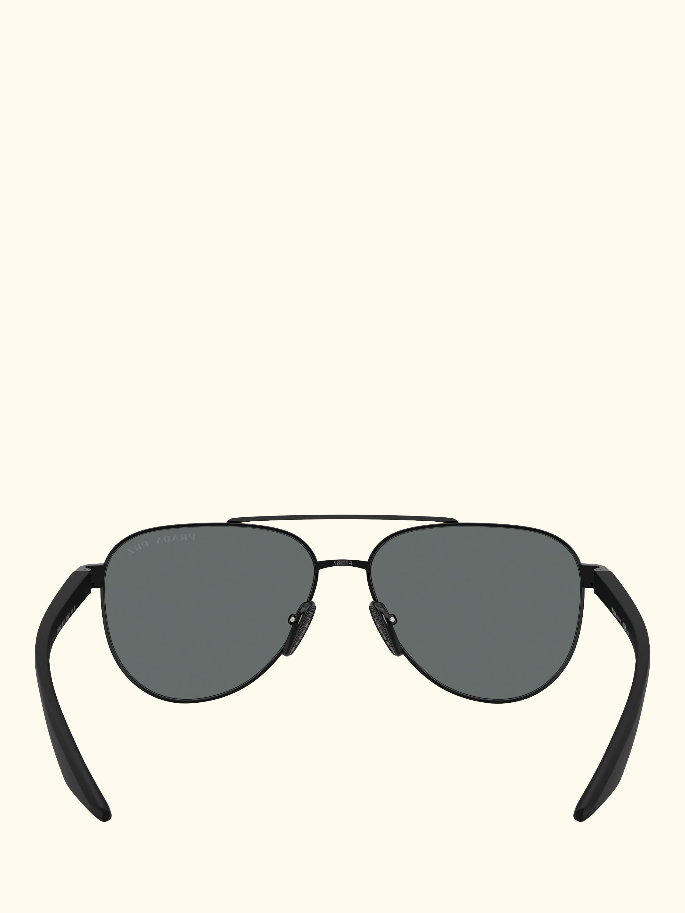 Prada Linea Rossa PS A52S Men's Polarised Aviator Sunglasses, Black/Grey
