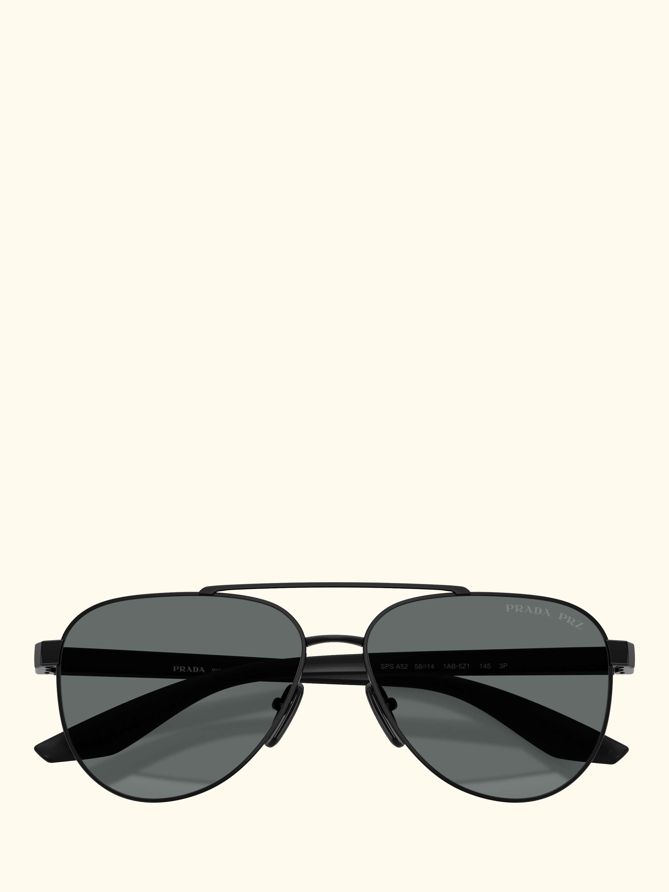 Prada Linea Rossa PS A52S Men's Polarised Aviator Sunglasses, Black/Grey
