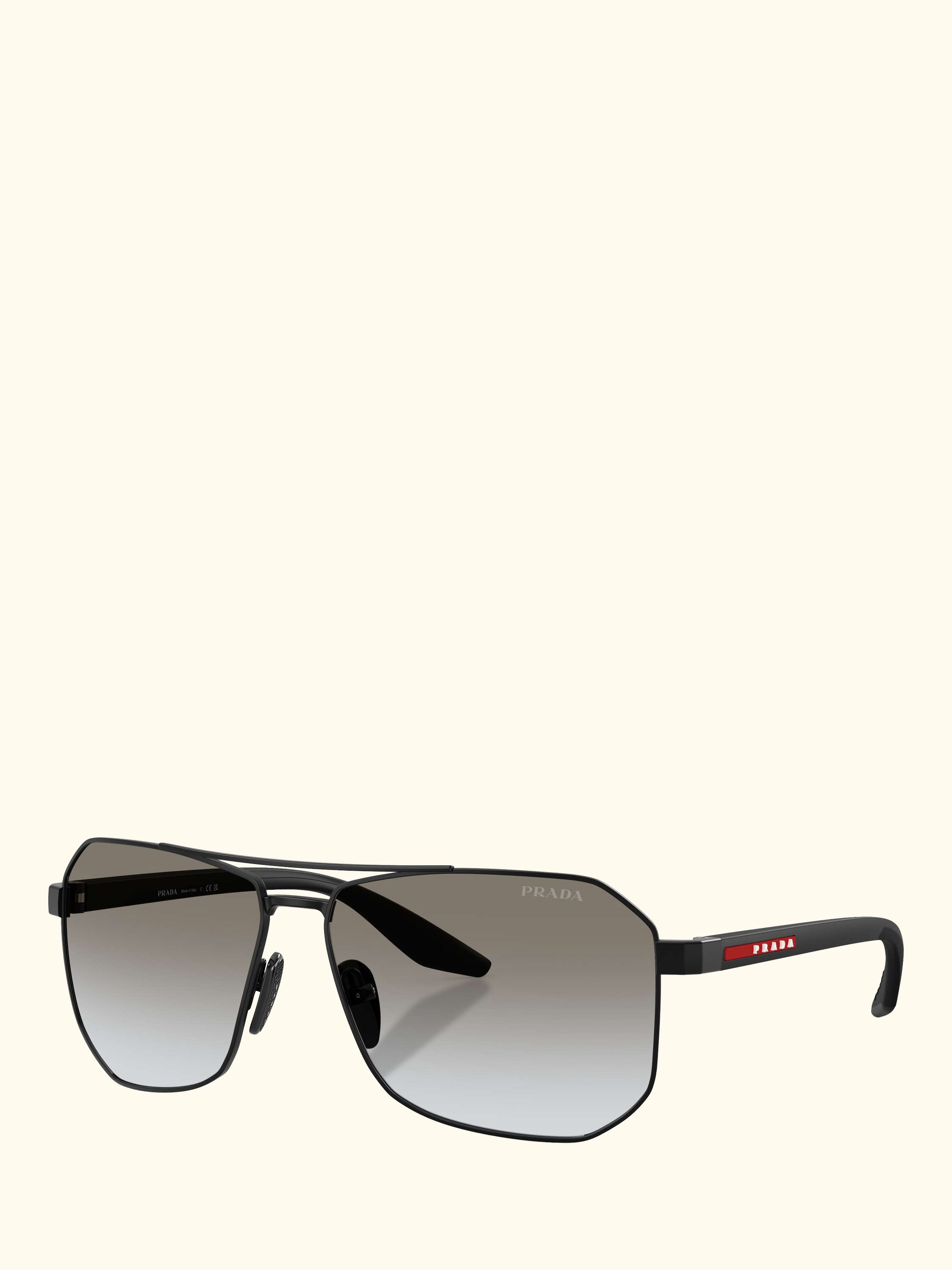 Prada Linea Rossa PS A53S Men's Rectangular Sunglasses, Black/Grey Gradient