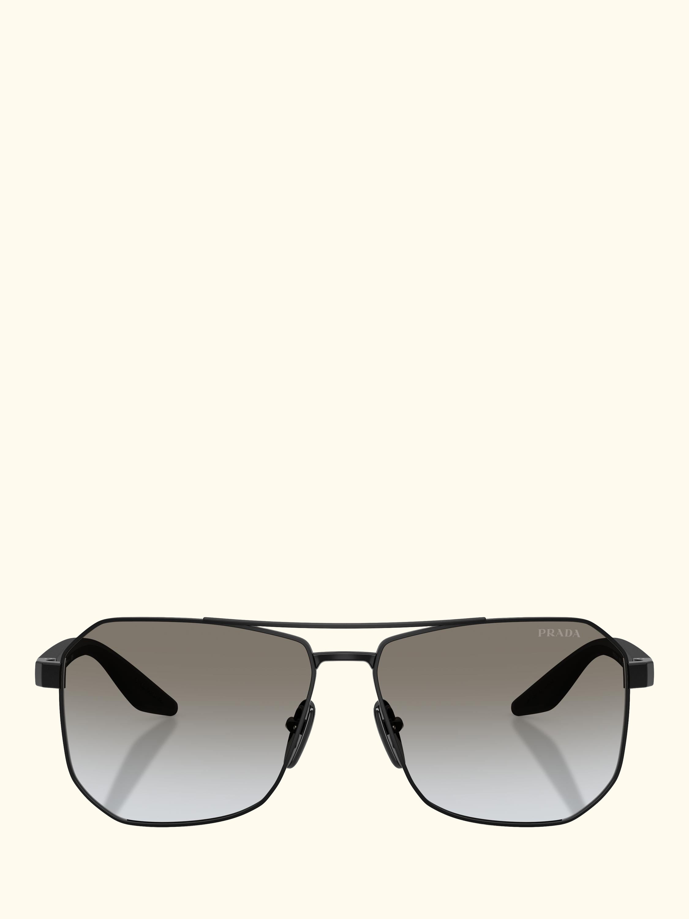 Prada Linea Rossa PS A53S Men's Rectangular Sunglasses, Black/Grey Gradient