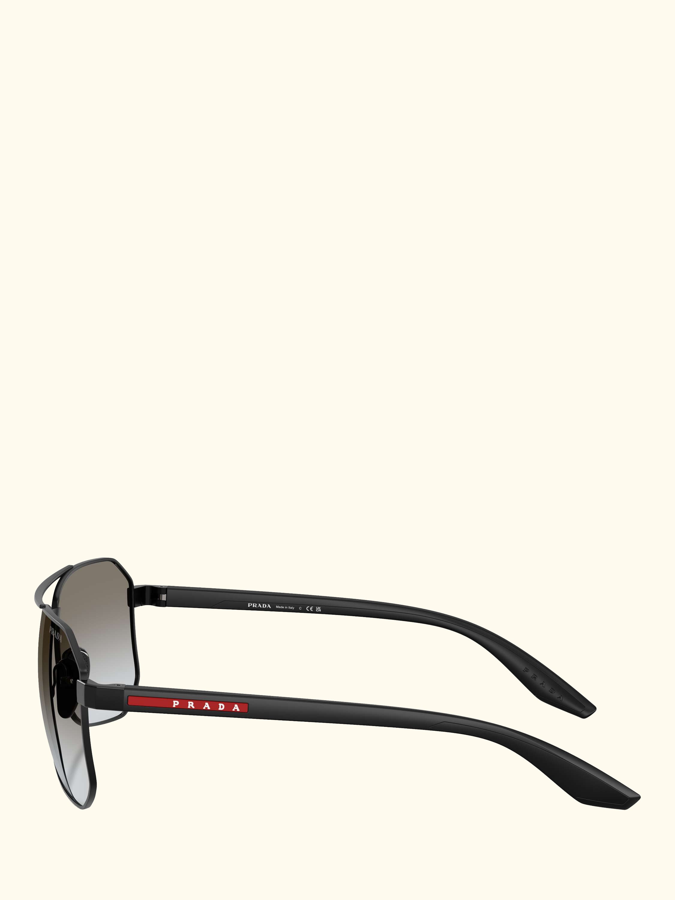 Prada Linea Rossa PS A53S Men's Rectangular Sunglasses, Black/Grey Gradient
