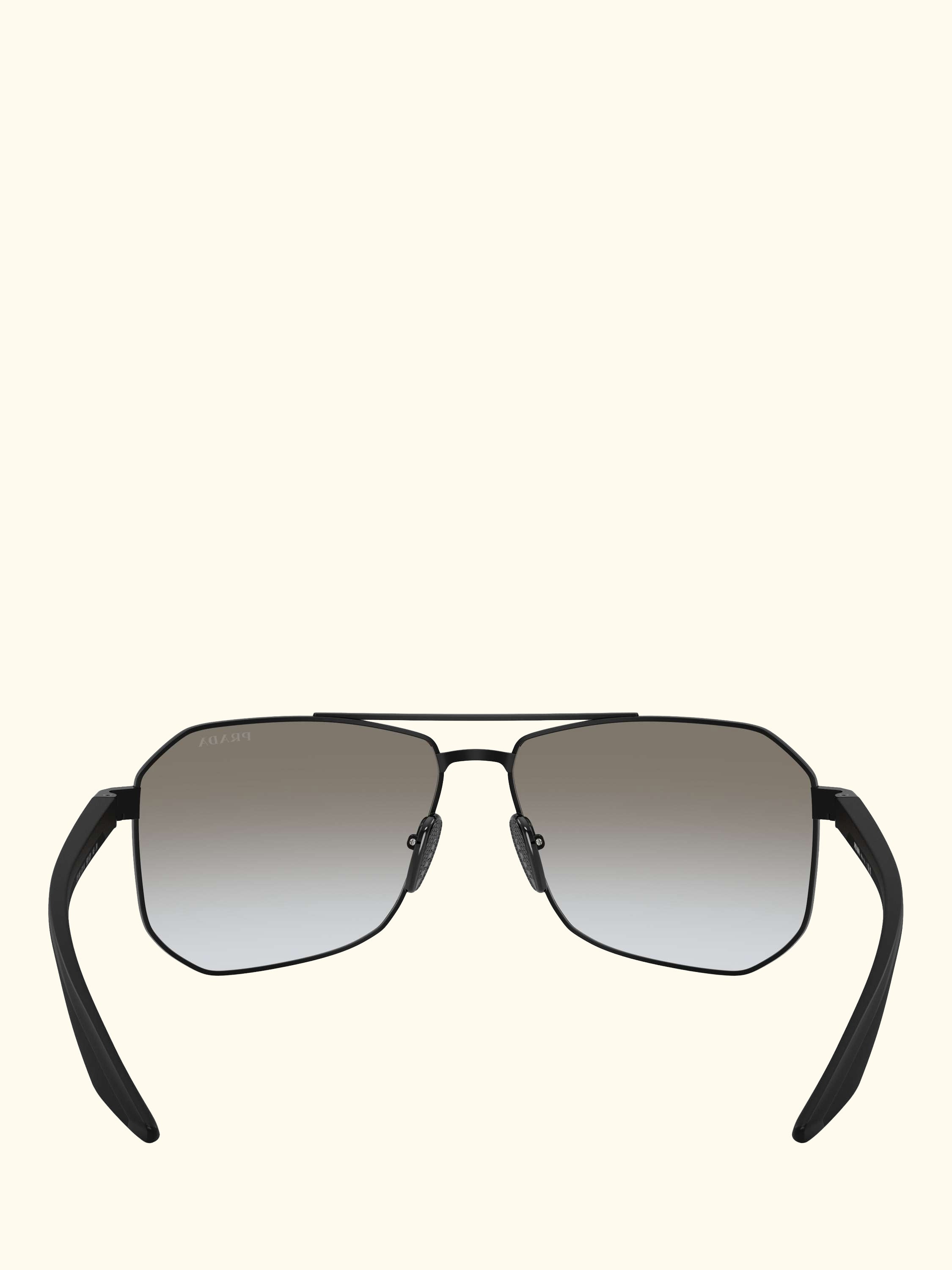 Prada Linea Rossa PS A53S Men's Rectangular Sunglasses, Black/Grey Gradient