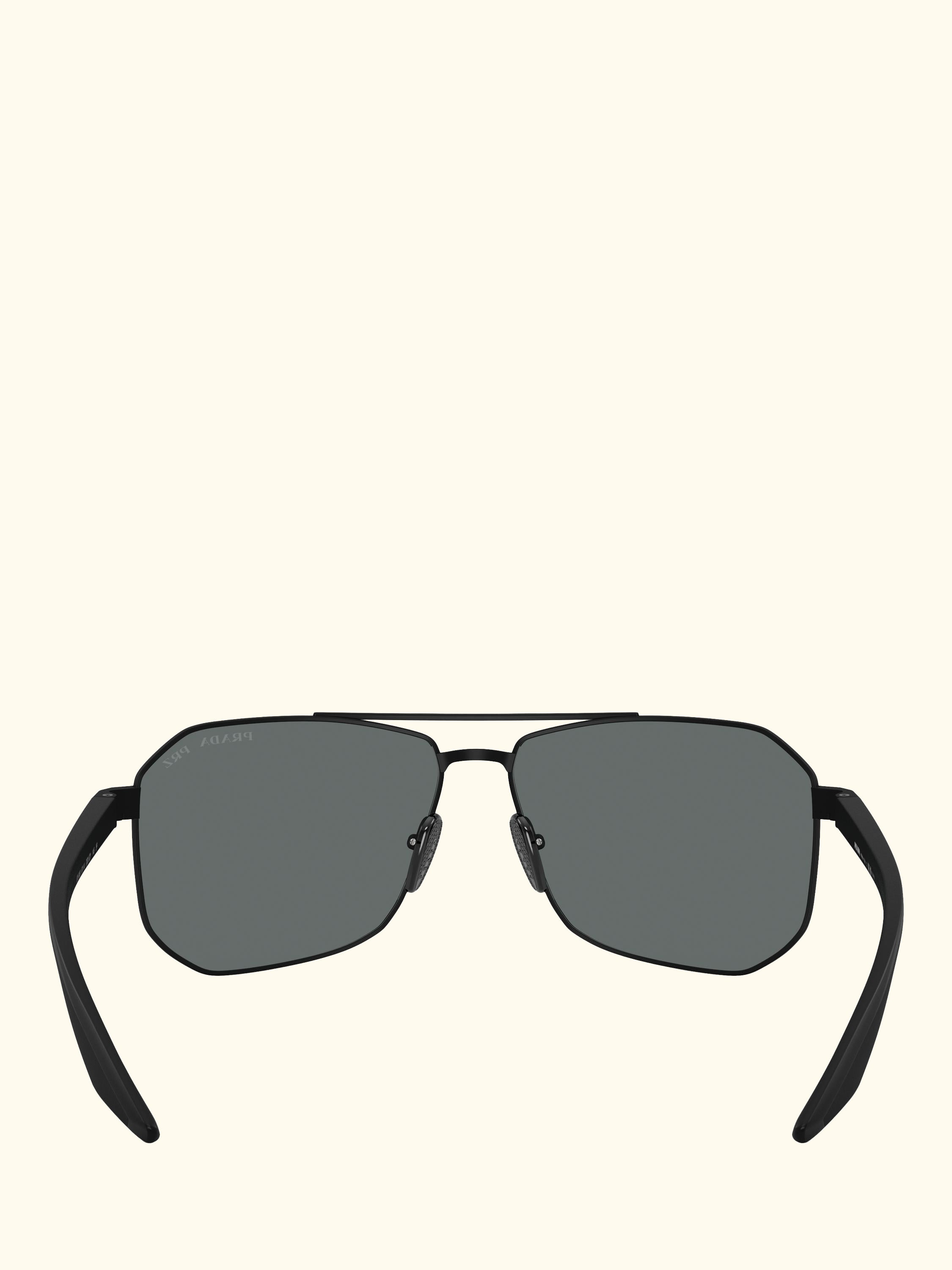 Prada Linea Rossa PS A53S Men's Polarised Rectangular Sunglasses, Black/Grey