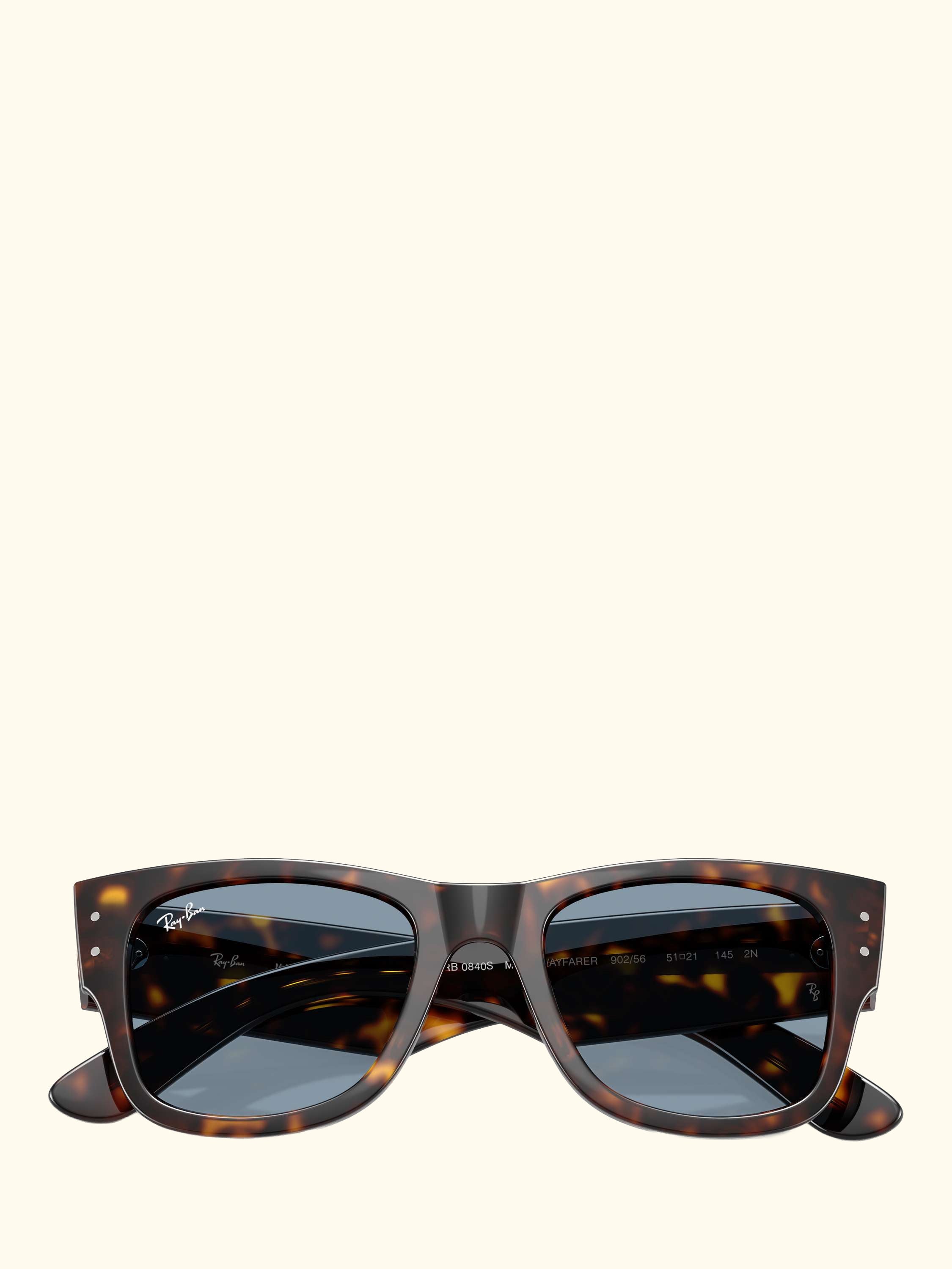 RB0840S Mega Wayfarer Sunglasses, Havana/Blue