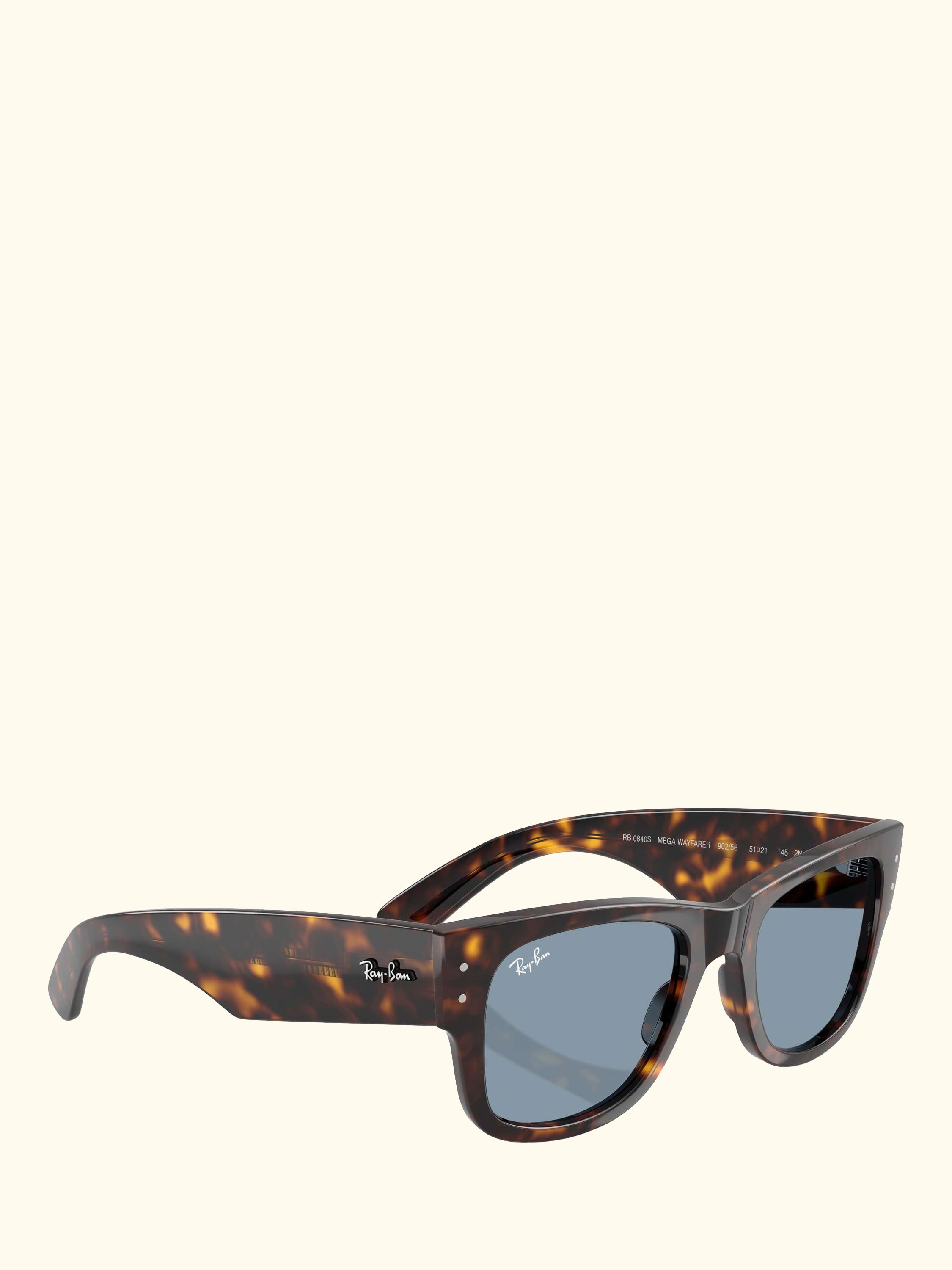 RB0840S Mega Wayfarer Sunglasses, Havana/Blue