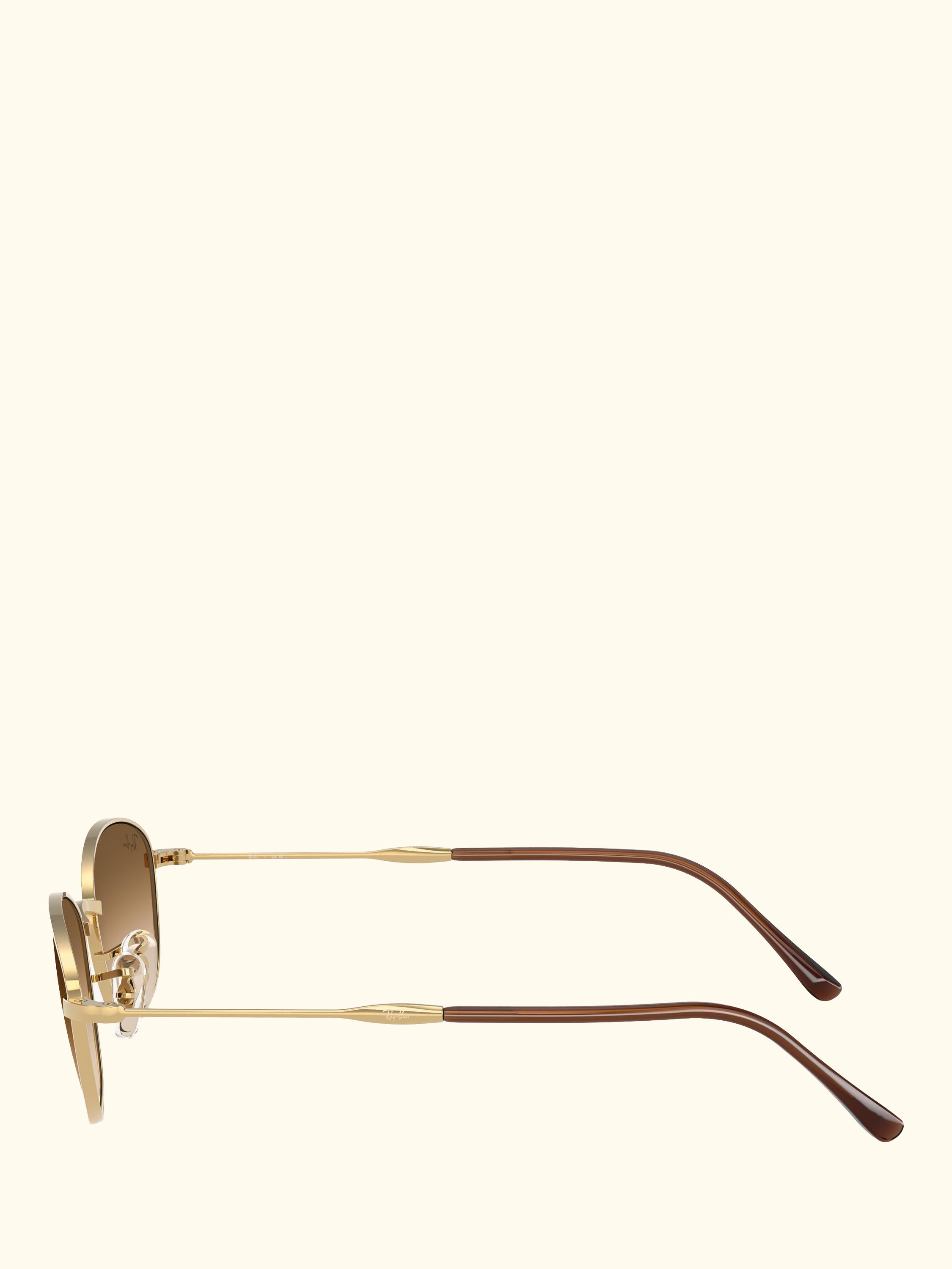 RB3749 Women's Irregular Sunglasses, Gold/Brown