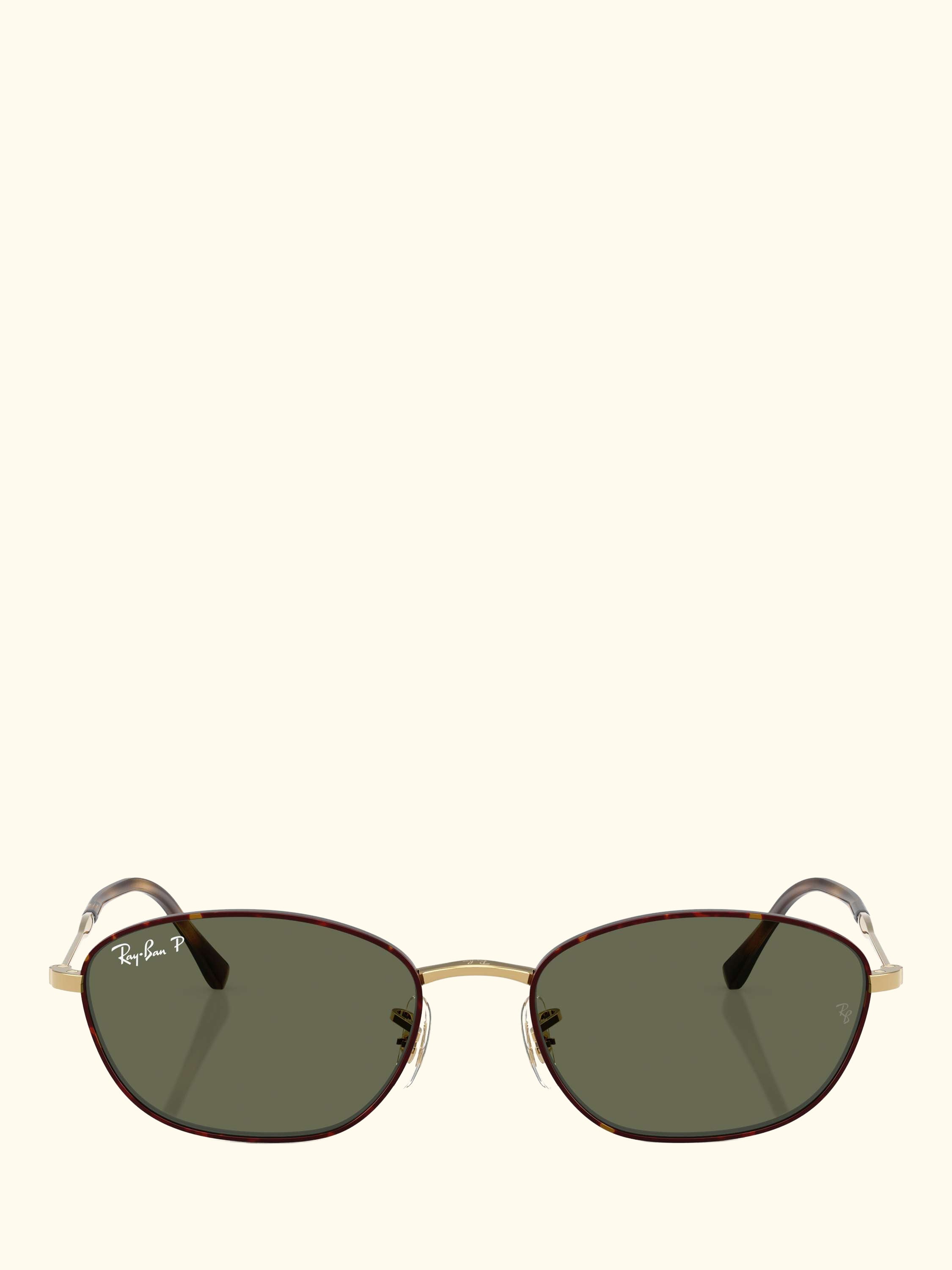 RB3749 Women's Polarised Irregular Sunglasses, Havana Gold/Green
