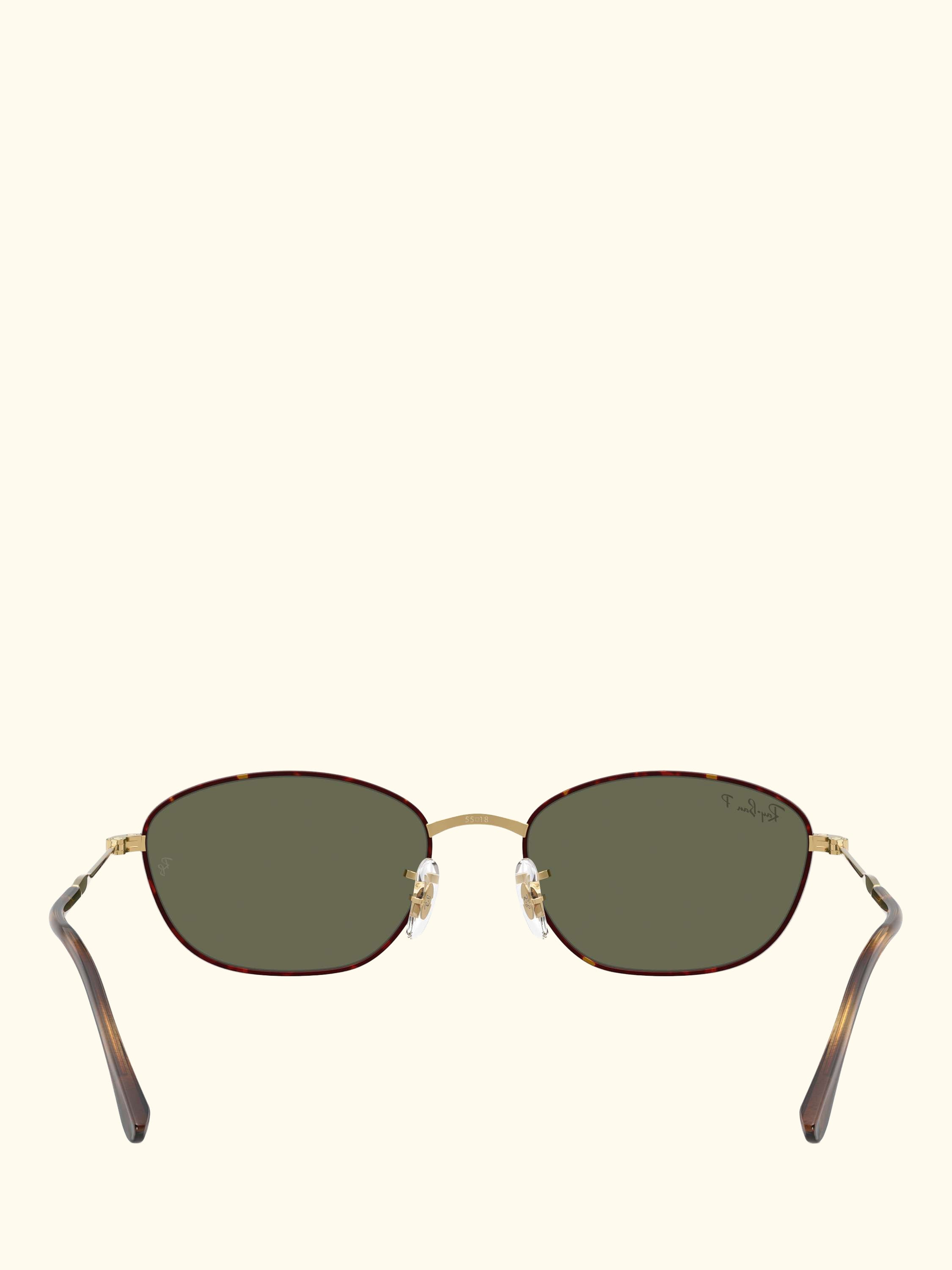 RB3749 Women's Polarised Irregular Sunglasses, Havana Gold/Green