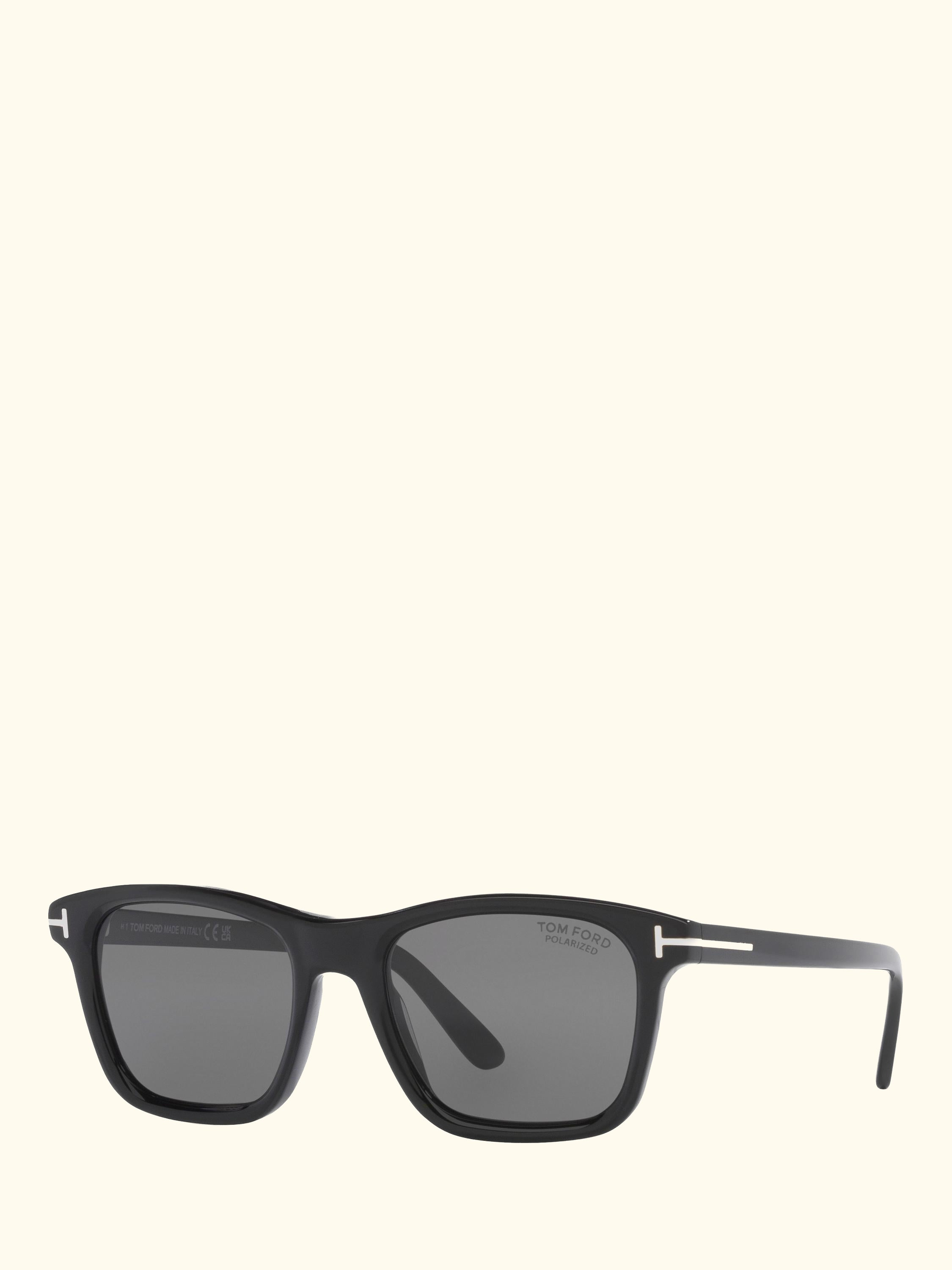 TR001977 Men's Square Sunglasses, Black/Grey