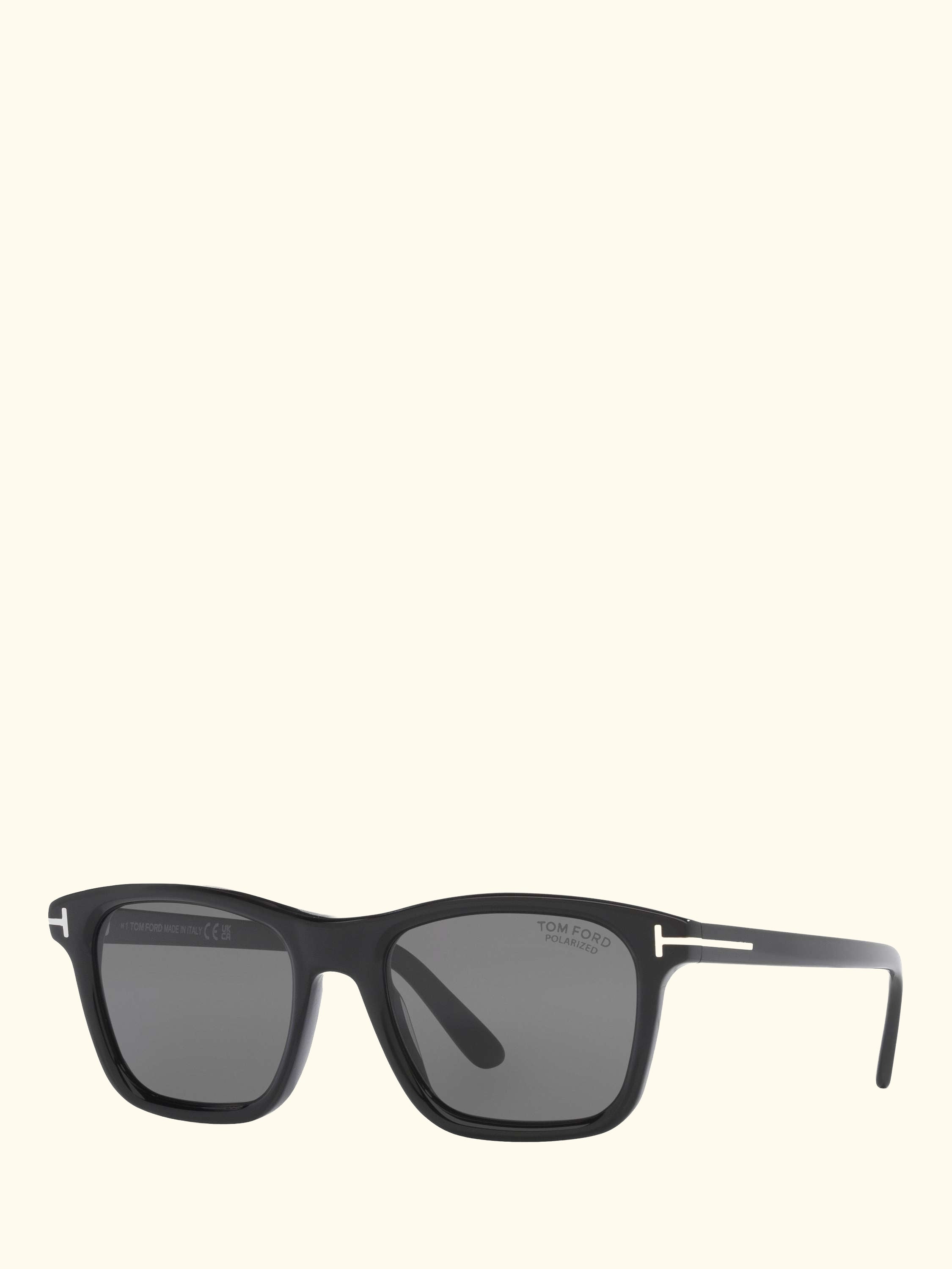 TR001977 Men's Square Sunglasses, Black/Grey