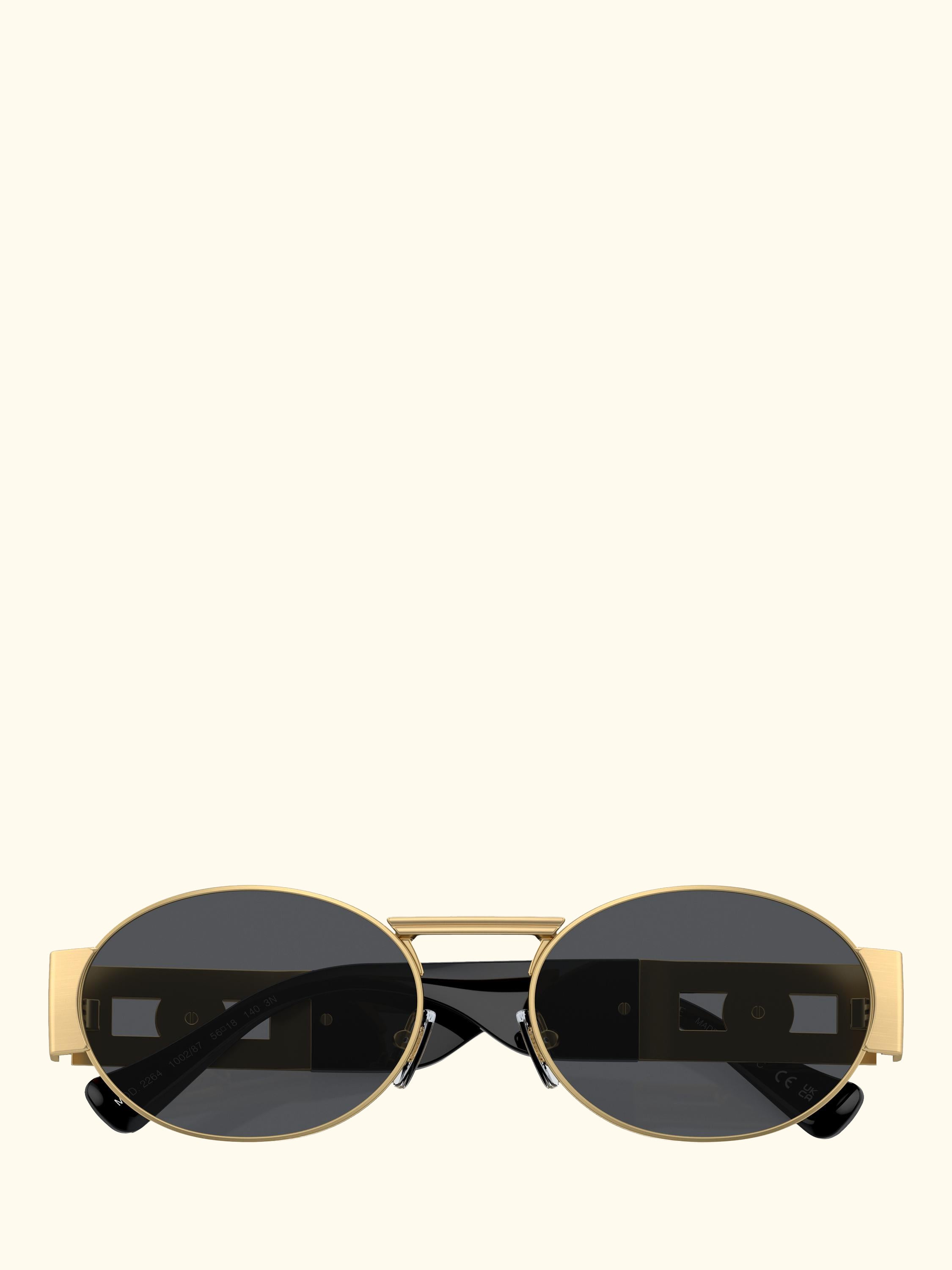VE2264 Men's Oval Sunglasses, Gold