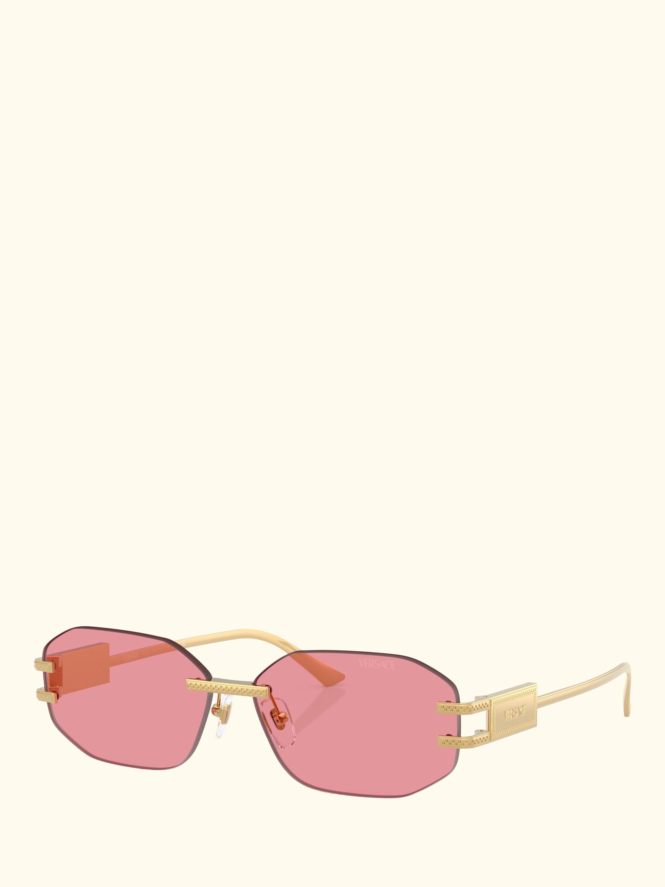 VE2274 Women's Irregular Sunglasses, Gold/Pink