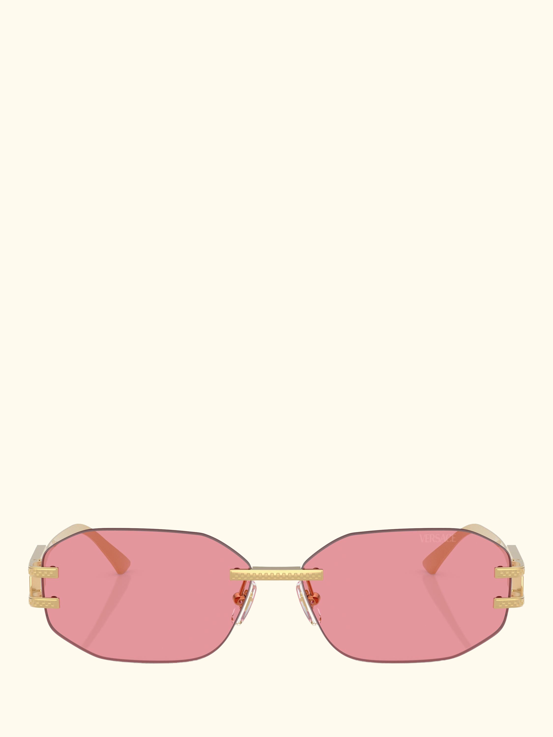 VE2274 Women's Irregular Sunglasses, Gold/Pink