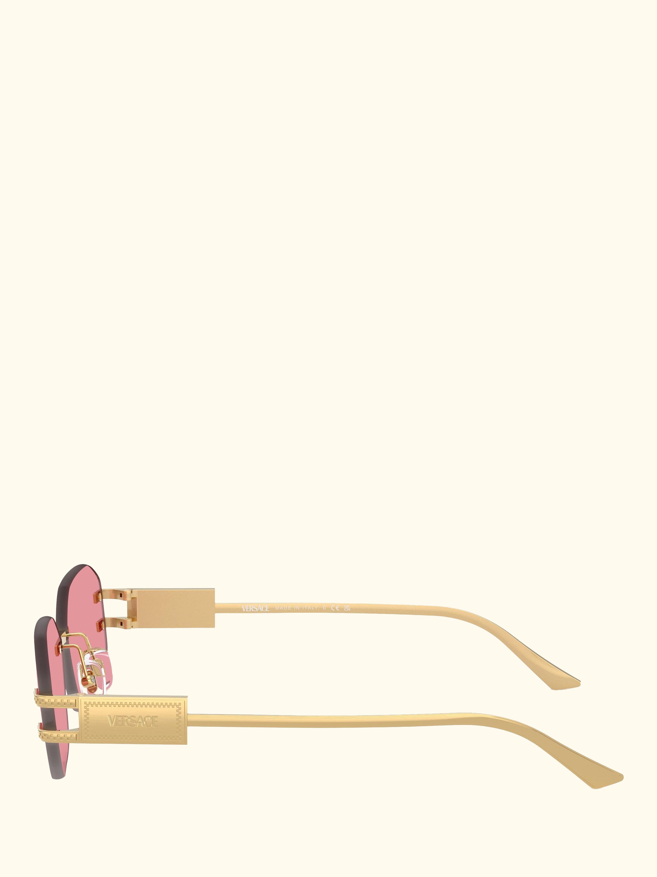 VE2274 Women's Irregular Sunglasses, Gold/Pink