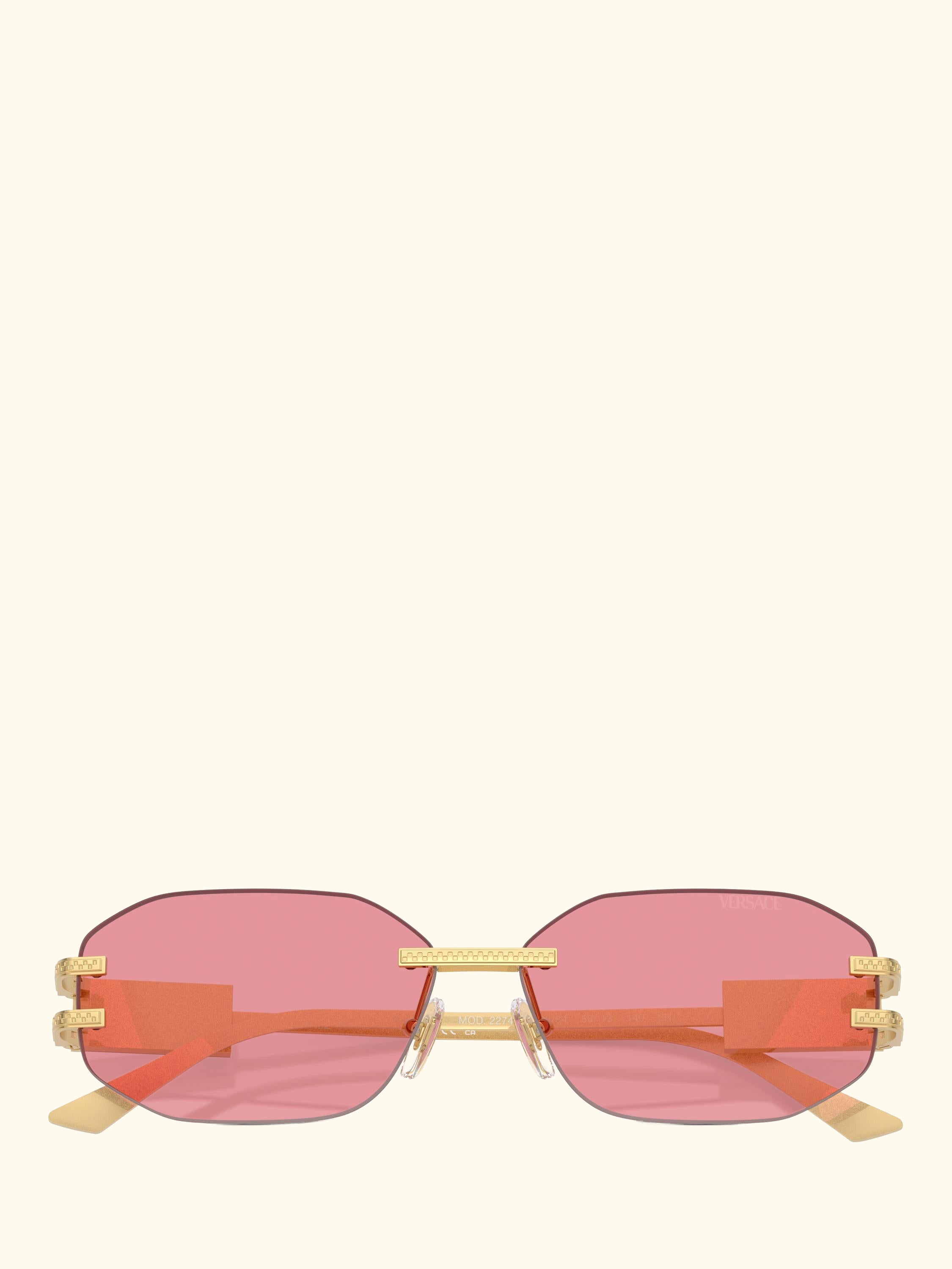 VE2274 Women's Irregular Sunglasses, Gold/Pink