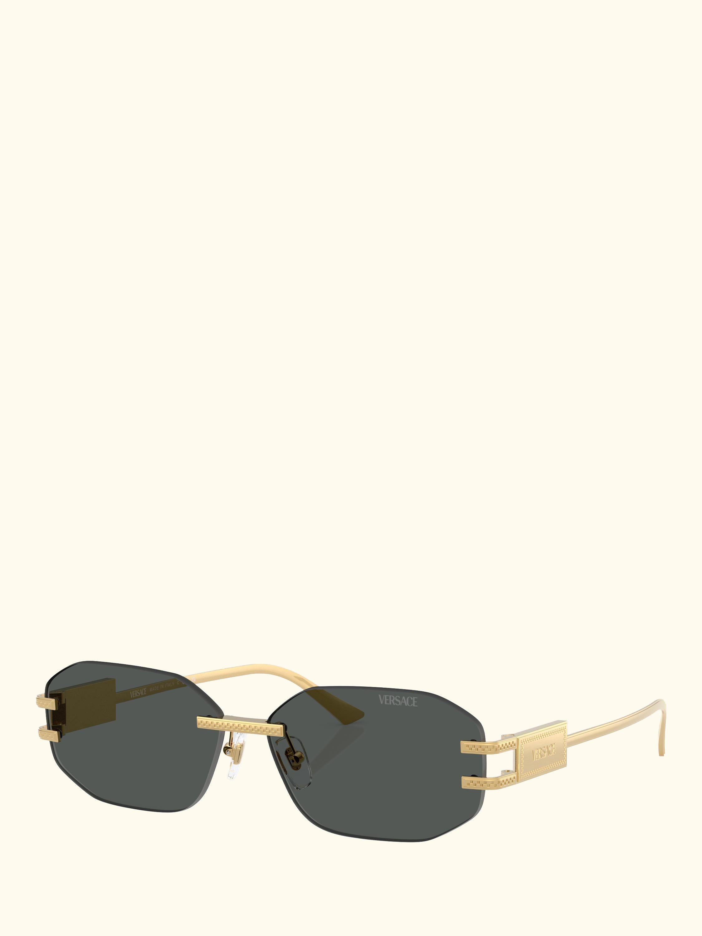 VE22741 Women's Irregular Sunglasses, Gold/Black
