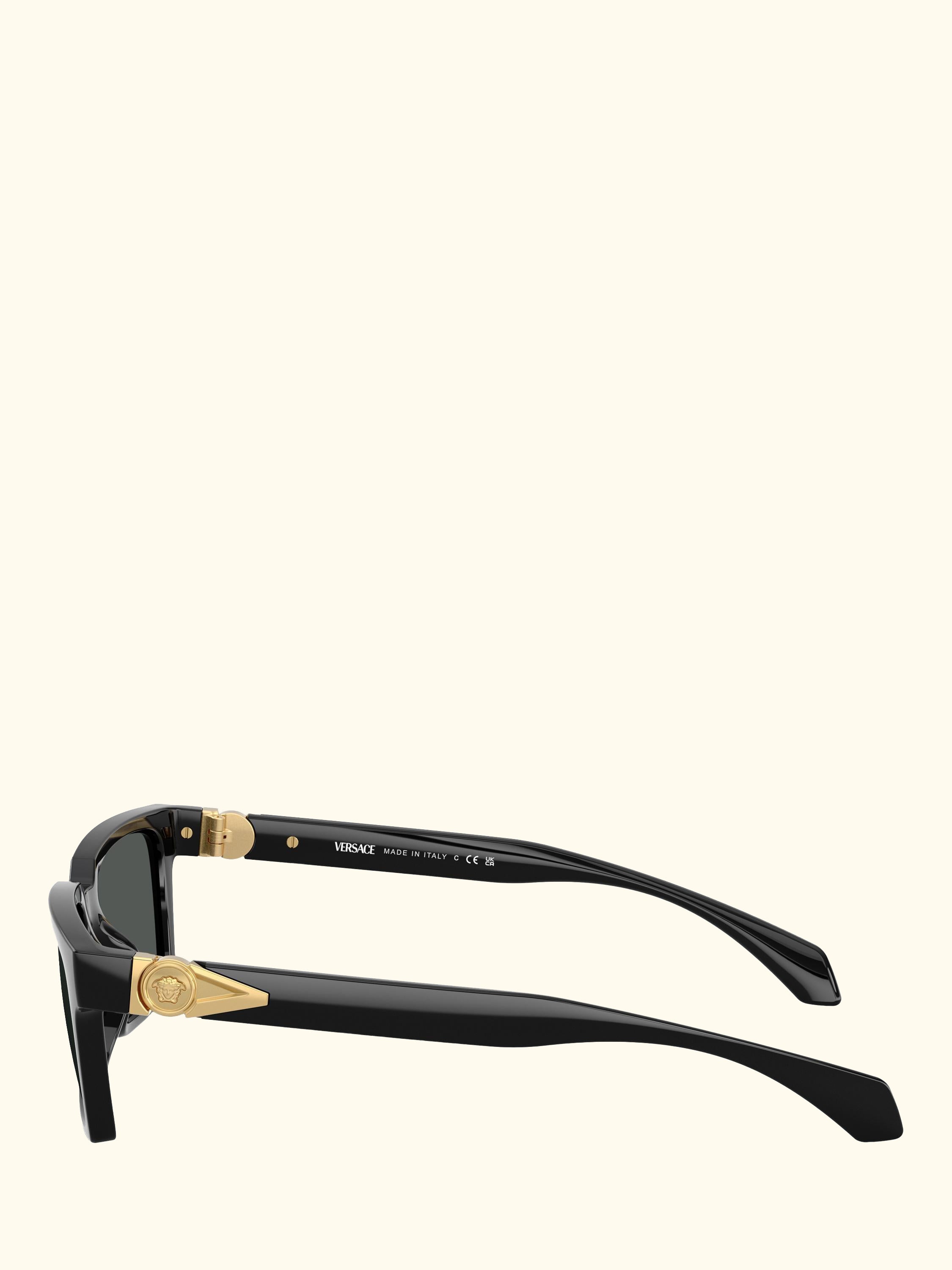VE4490U Men's Rectangular Sunglasses, Black