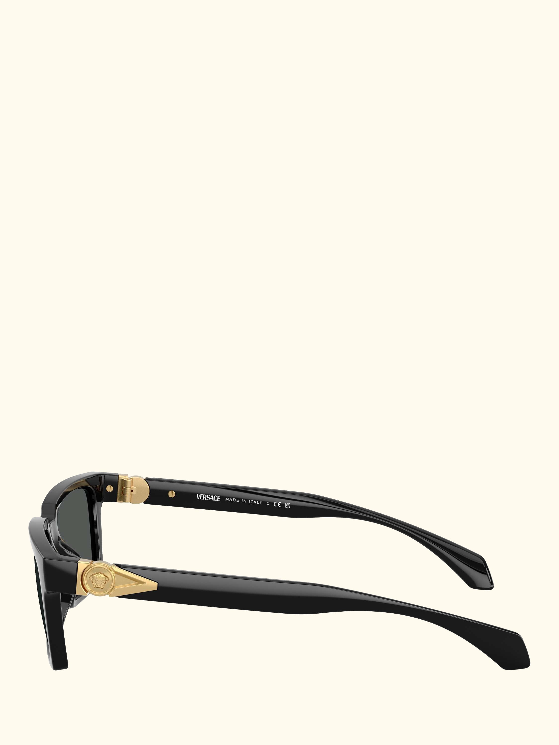 VE4490U Men's Rectangular Sunglasses, Black