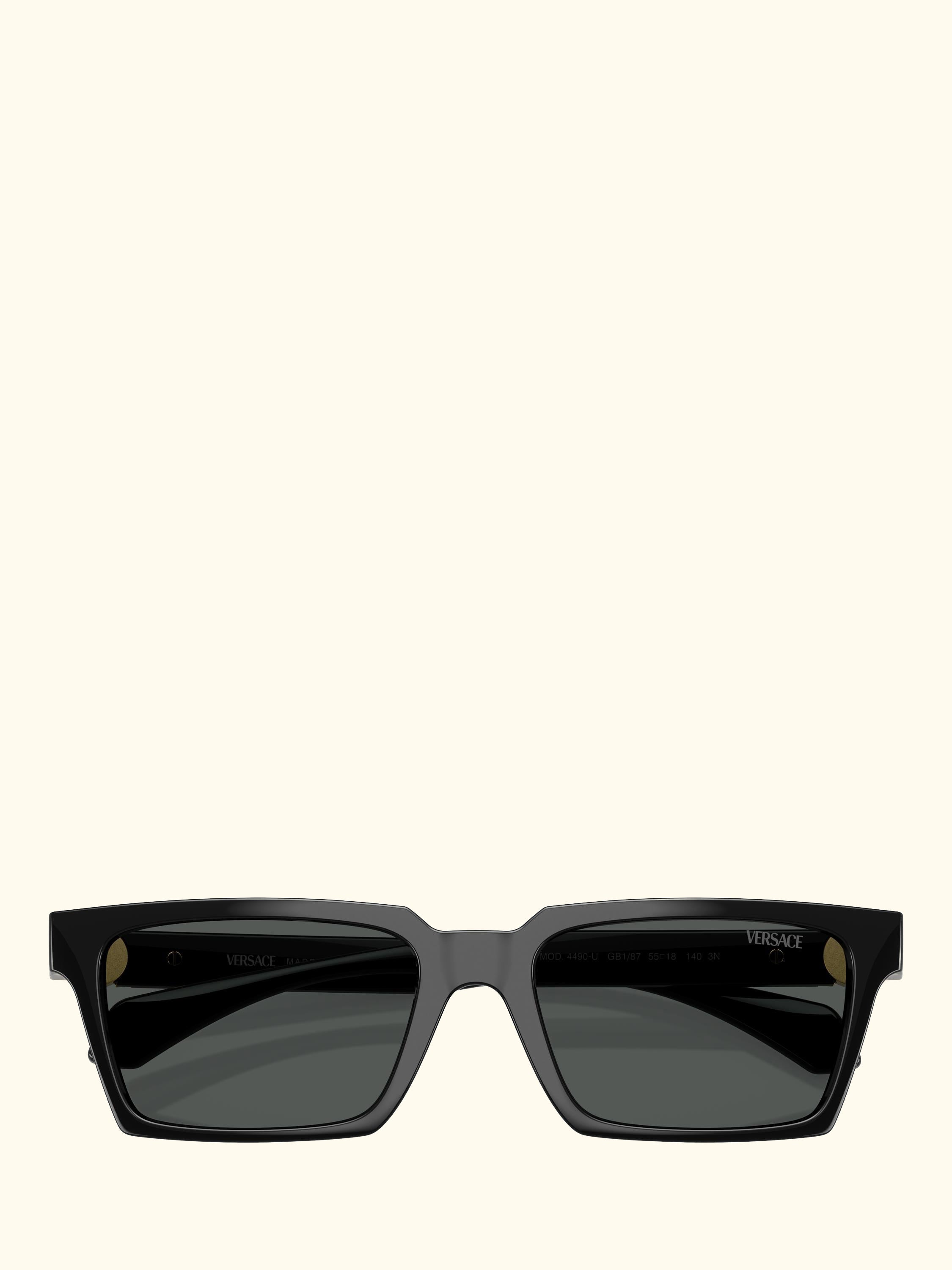 VE4490U Men's Rectangular Sunglasses, Black