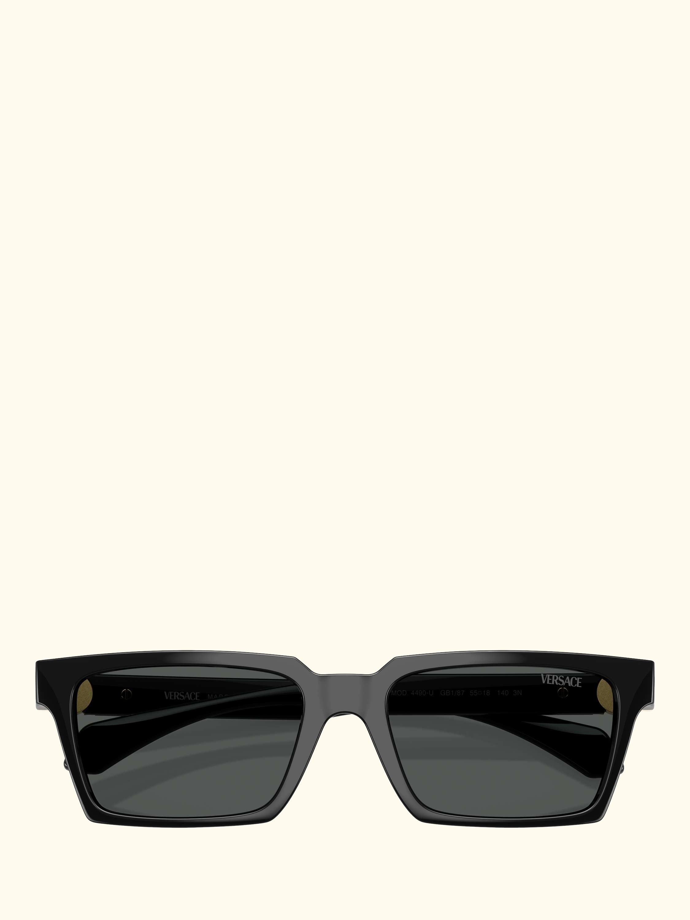 VE4490U Men's Rectangular Sunglasses, Black