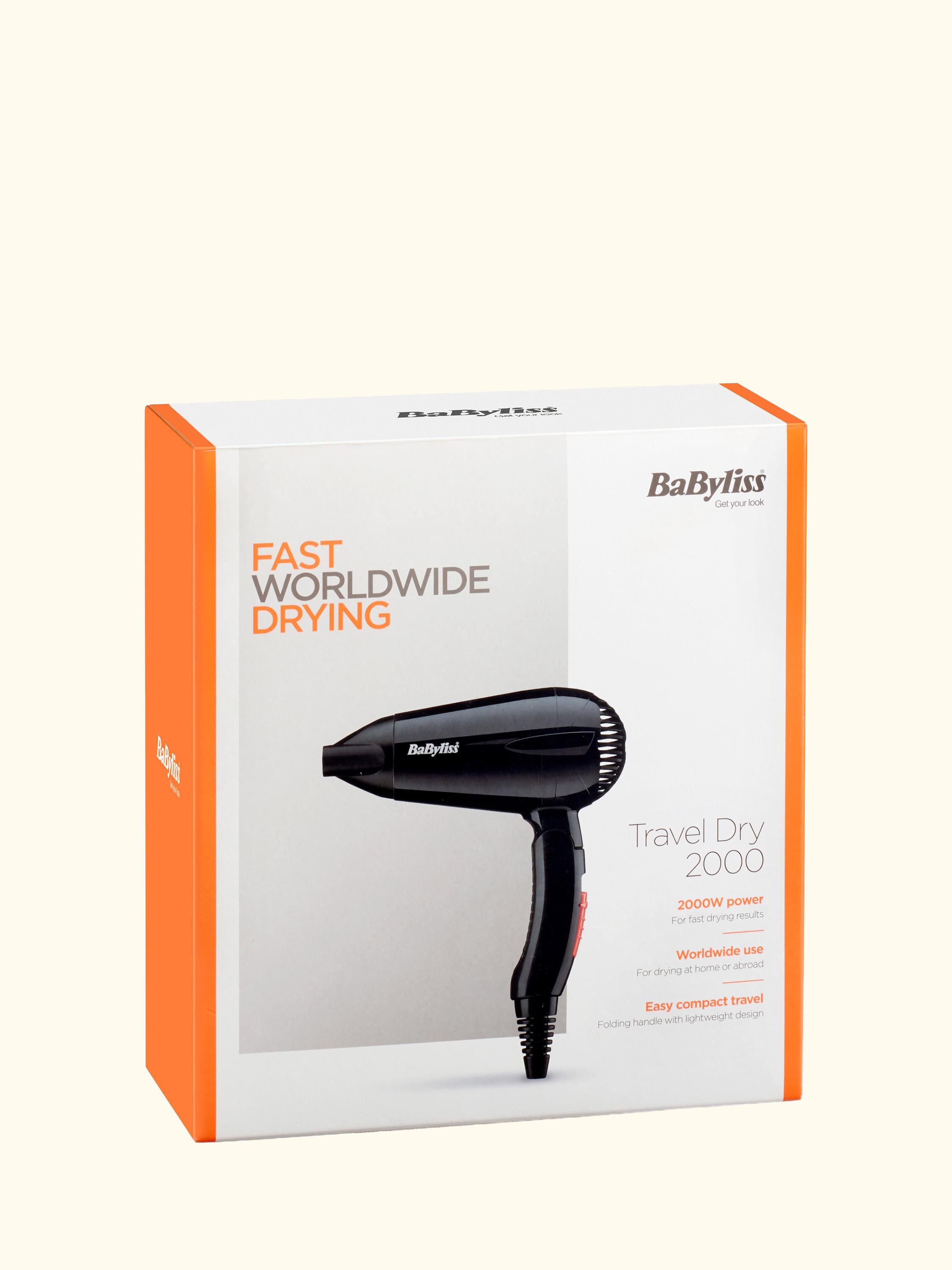 Travel Dry 2000 Hair Dryer, Black
