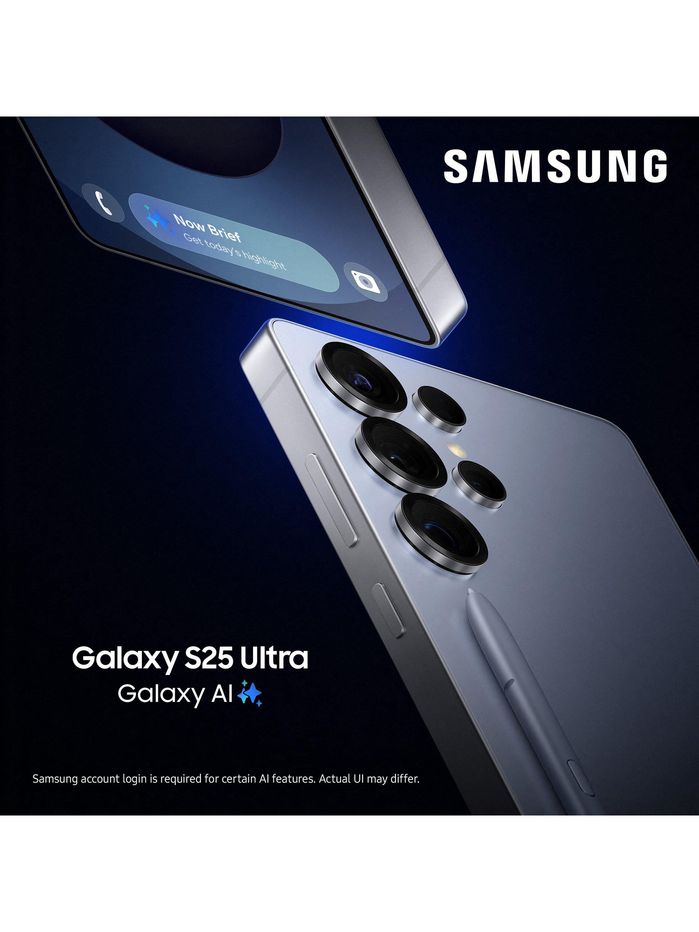 Galaxy S25 Ultra Smartphone with Bluetooth S Pen, 12GB RAM, 6.9”, Galaxy AI, 5G, SIM Free, Titanium Black, 1TB