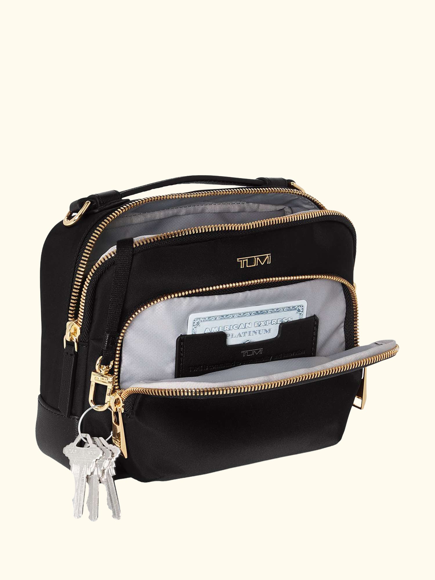 Teghan Crossbody Bag, 4L, Black/Gold