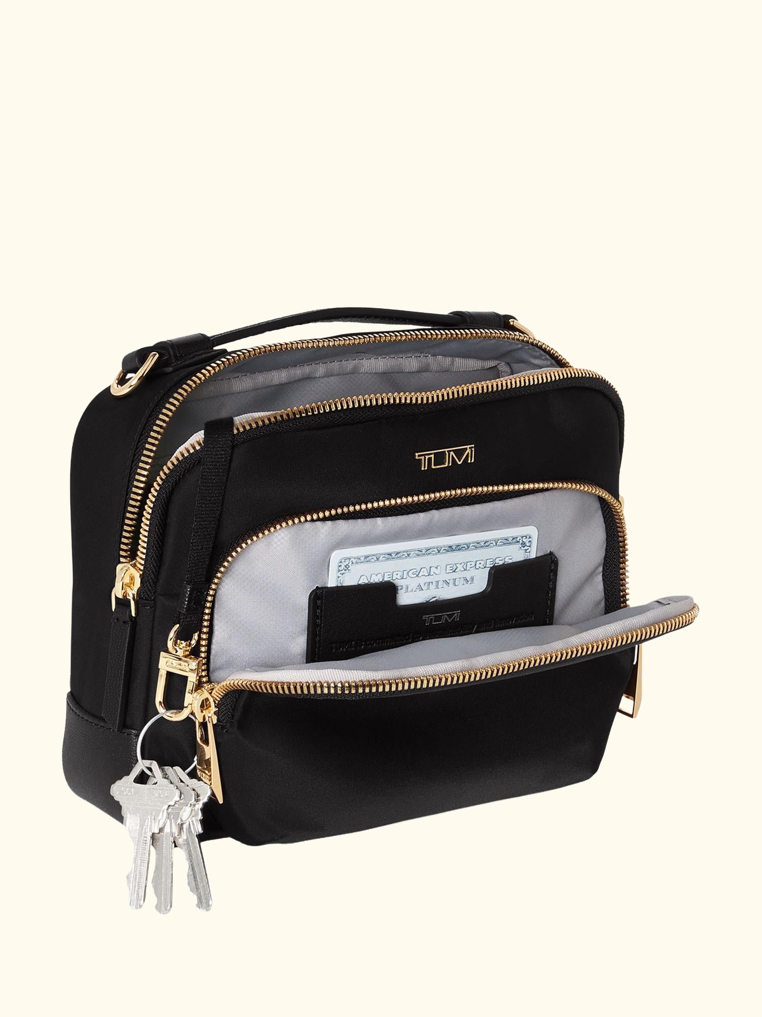 Teghan Crossbody Bag, 4L, Black/Gold