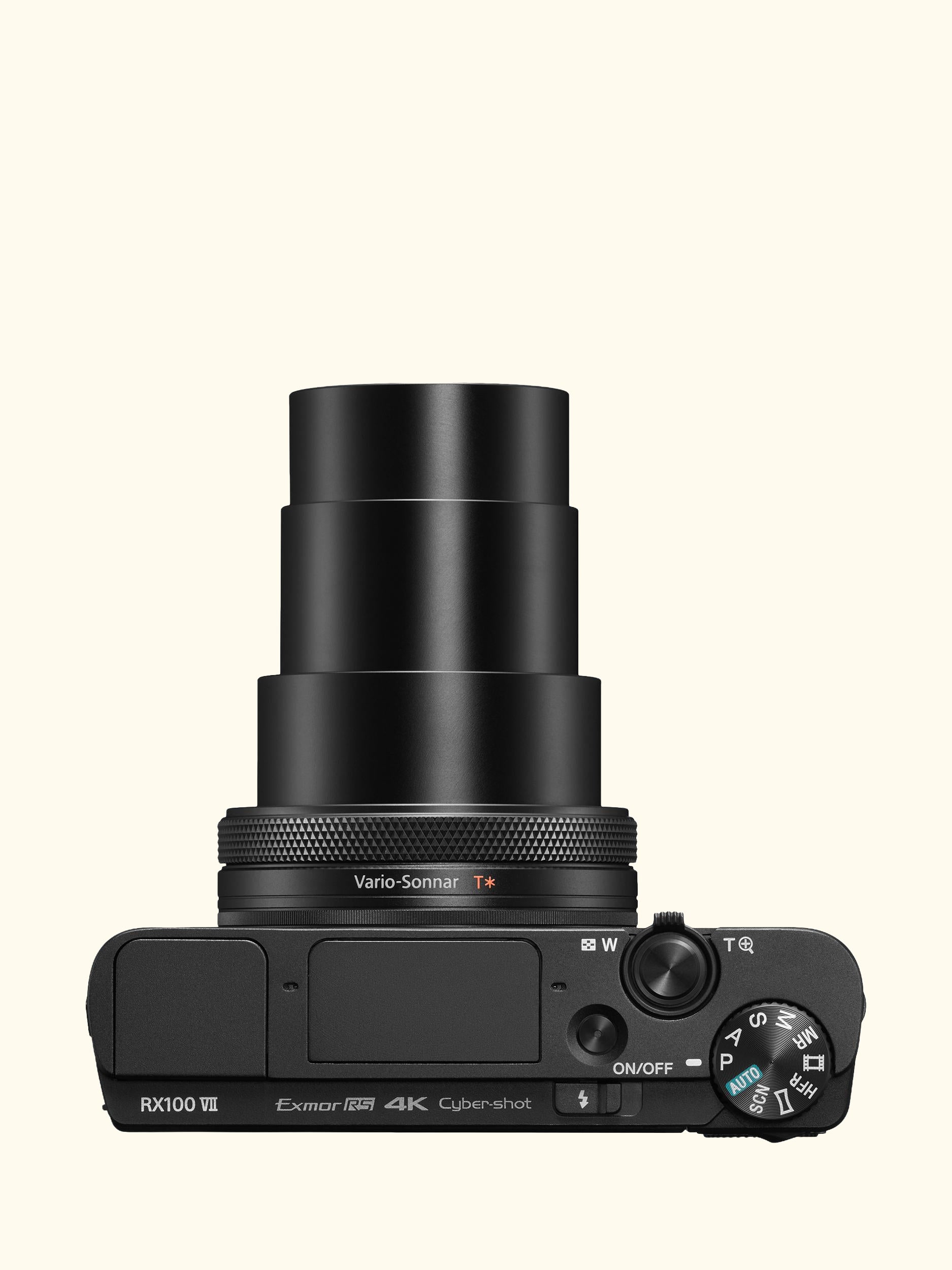 Cyber-shot DSC-RX100 VII Camera, 4K, 20.1MP, 8x Optical Zoom, Wi-Fi, Bluetooth, NFC, OLED EVF, 3" Tiltable Touch Screen, Black