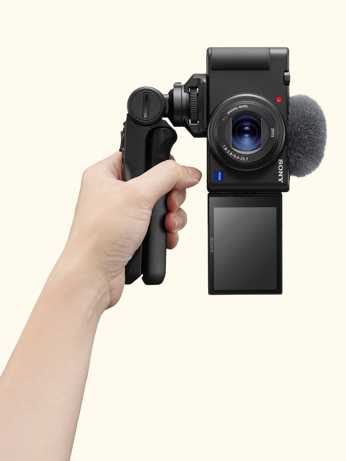 ZV-1 Compact Digital Camera with 24-70mm Lens, 2.7x Optical Zoom, 4K Ultra HD, 20.1MP, Wi-Fi, Bluetooth, 3” Vari-Angle Touch Screen, Black