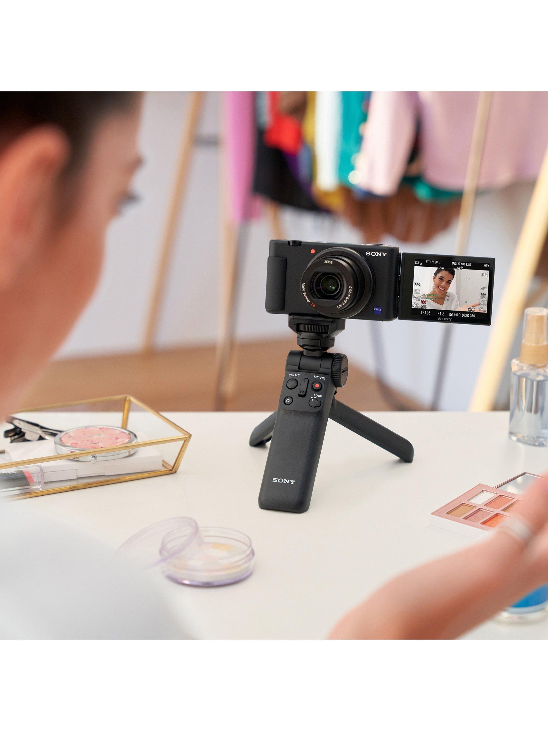 ZV-1 Compact Digital Camera with 24-70mm Lens, 2.7x Optical Zoom, 4K Ultra HD, 20.1MP, Wi-Fi, Bluetooth, 3” Vari-Angle Touch Screen, Black