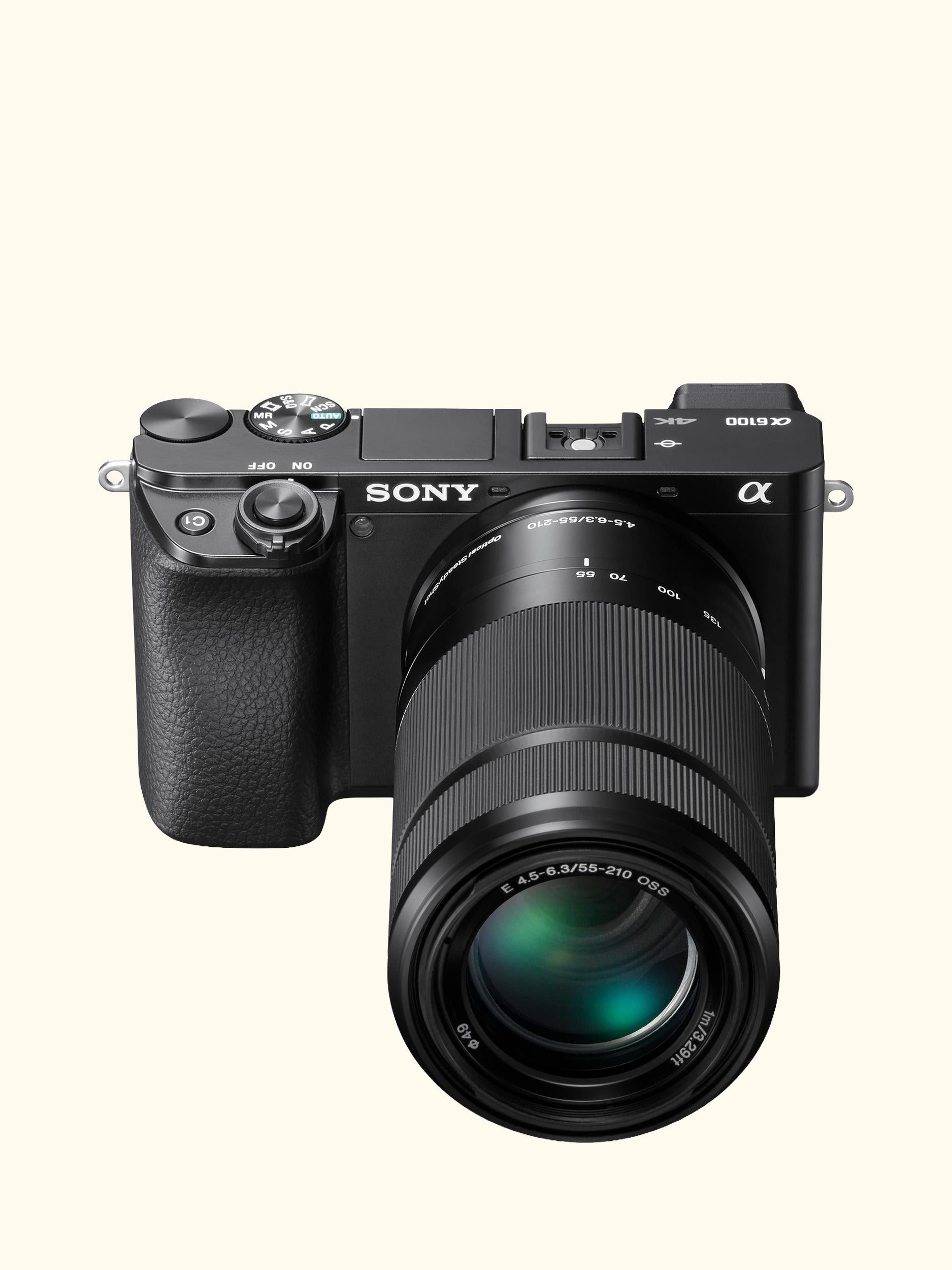 A6100 Compact System Camera with 16-50mm OSS II Lens & 55-210mm OSS Lens, 4K Ultra HD, 24.2MP, Wi-Fi, Bluetooth, NFC, EVF, 3" Tilting Touch Screen, Double Zoom Lens Kit, Black