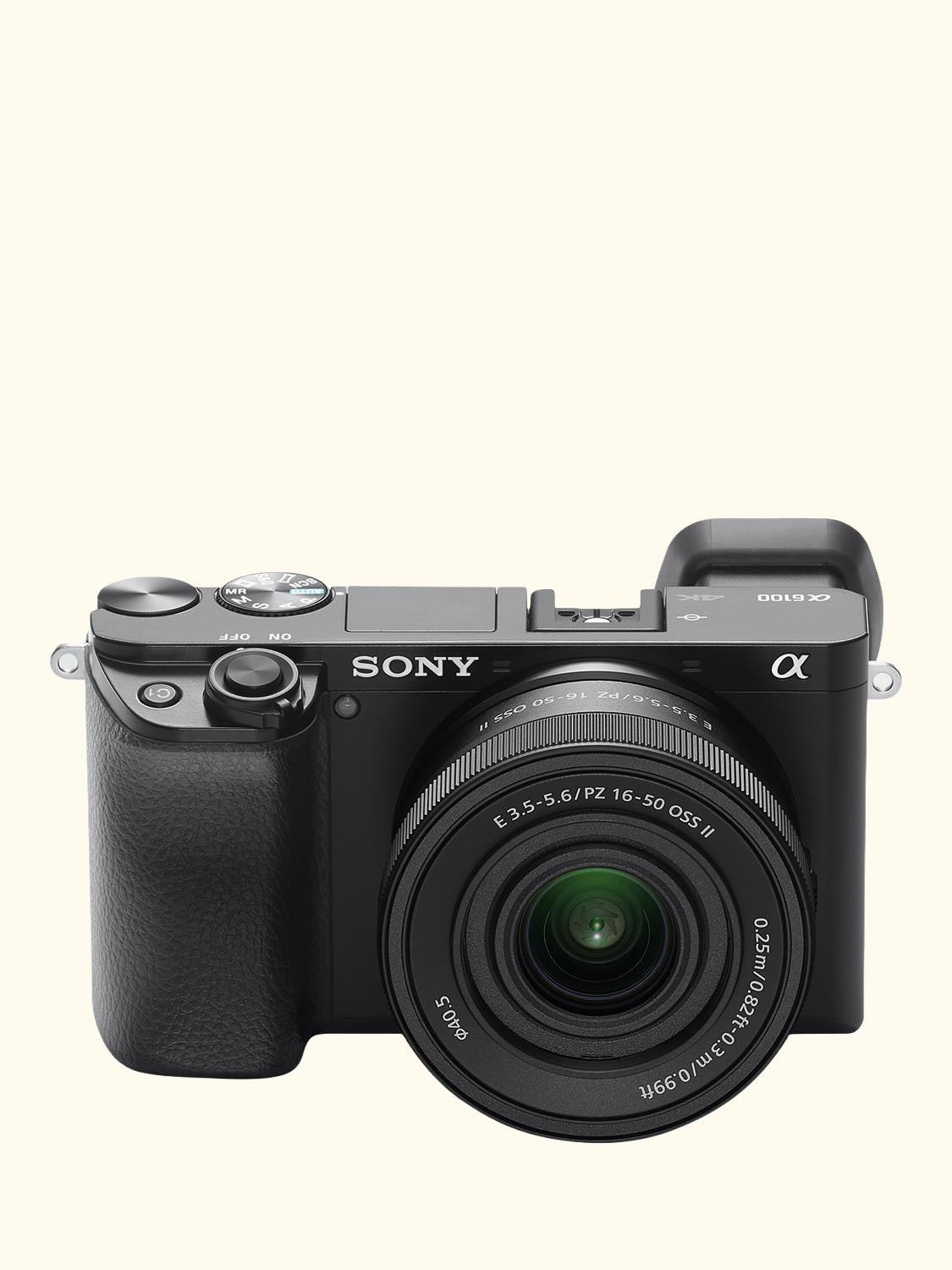 A6100 Compact System Camera with 16-50mm OSS II Lens & 55-210mm OSS Lens, 4K Ultra HD, 24.2MP, Wi-Fi, Bluetooth, NFC, EVF, 3" Tilting Touch Screen, Double Zoom Lens Kit, Black