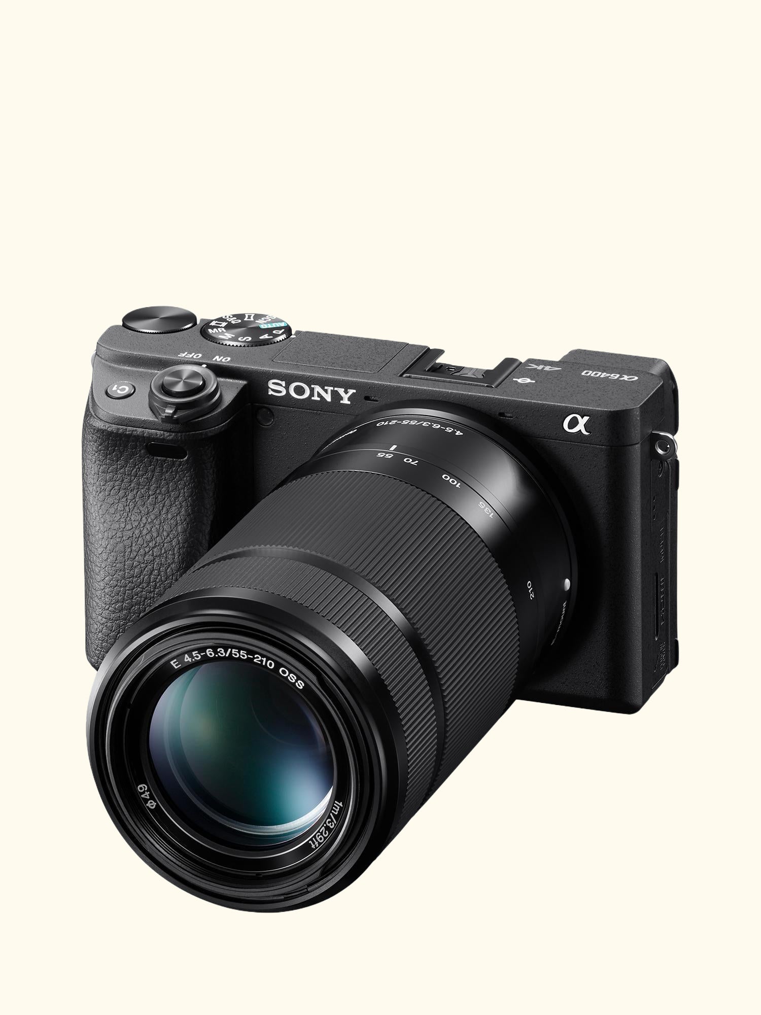 A6400 Compact System Camera with 16-50mm OSS II Power Zoom Lens, 4K Ultra HD, 24.2MP, 4D Focus, Wi-Fi, Bluetooth, NFC, OLED EVF, 3" Tilting Touch Screen, Black